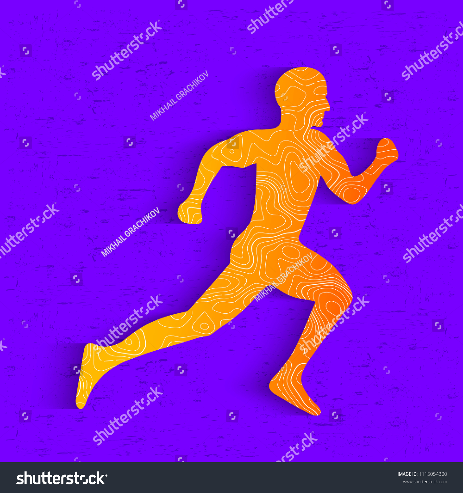 Creative Vector Illustration Running Man Silhouette Stock Vector