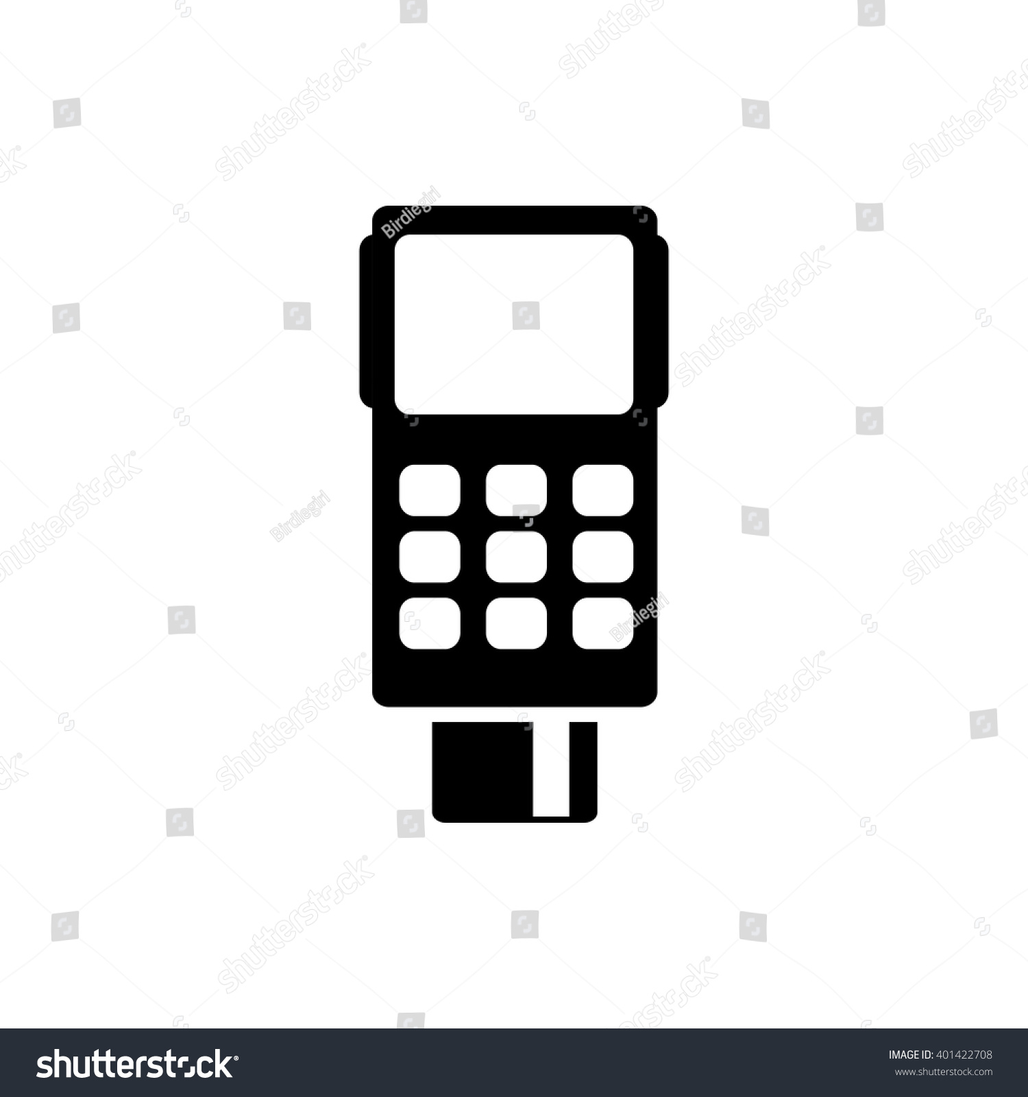 Credit Card Terminal Icon Stock Vector Illustration 401422708