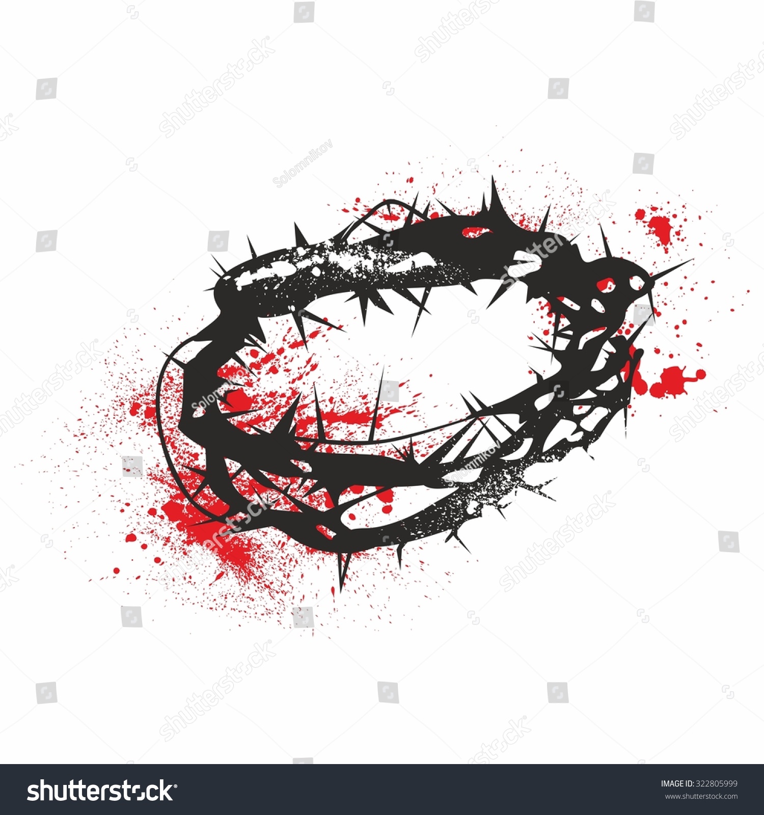 Crown Of Thorns Stock Vector Illustration 322805999 : Shutterstock