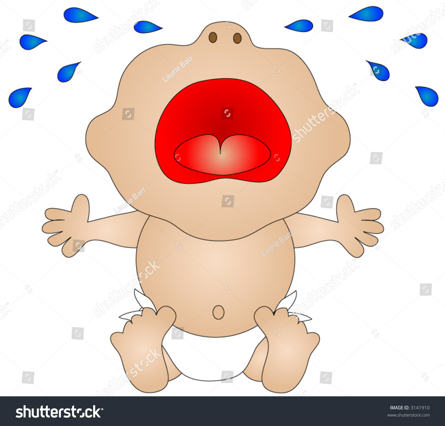 Crying Baby Vector. - 3141910 : Shutterstock