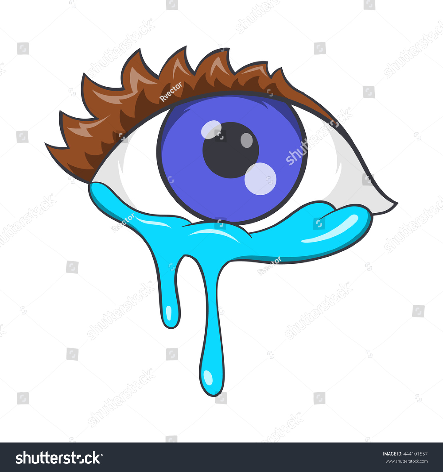 Crying Eyes Icon Cartoon Style Isolated Stock Vector 444101557