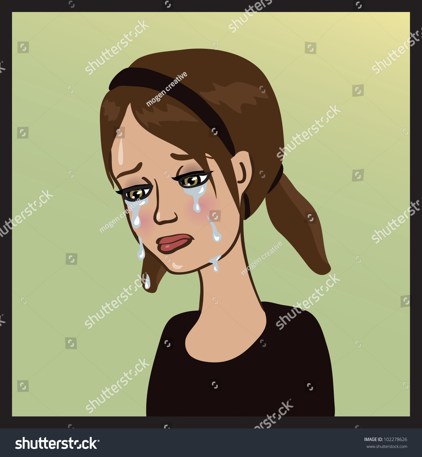 Crying Girl Stock Vector 102278626 Shutterstock 