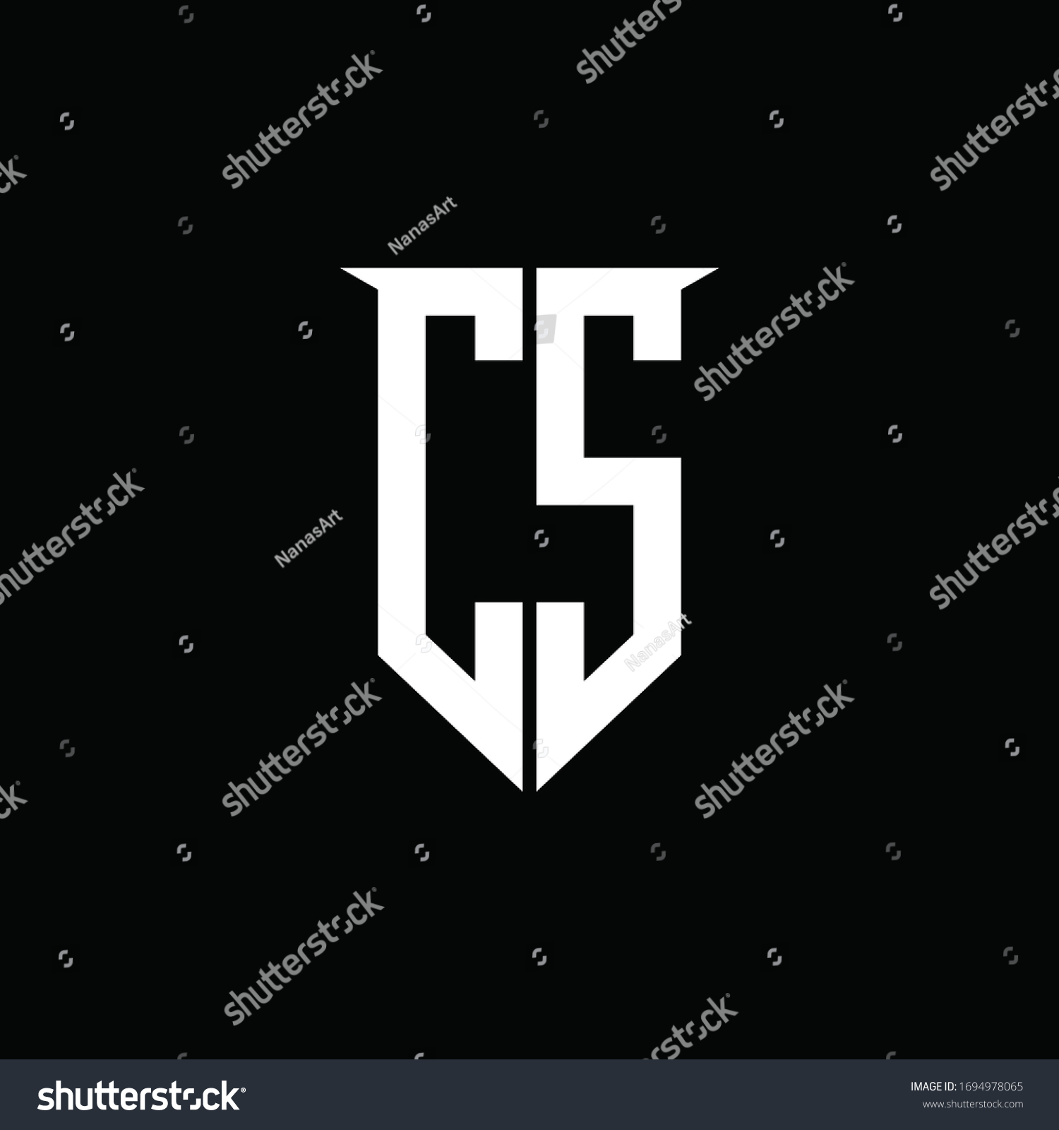 Cs Logo Monogram Emblem Shield Style Stock Vector Royalty Free 1694978065