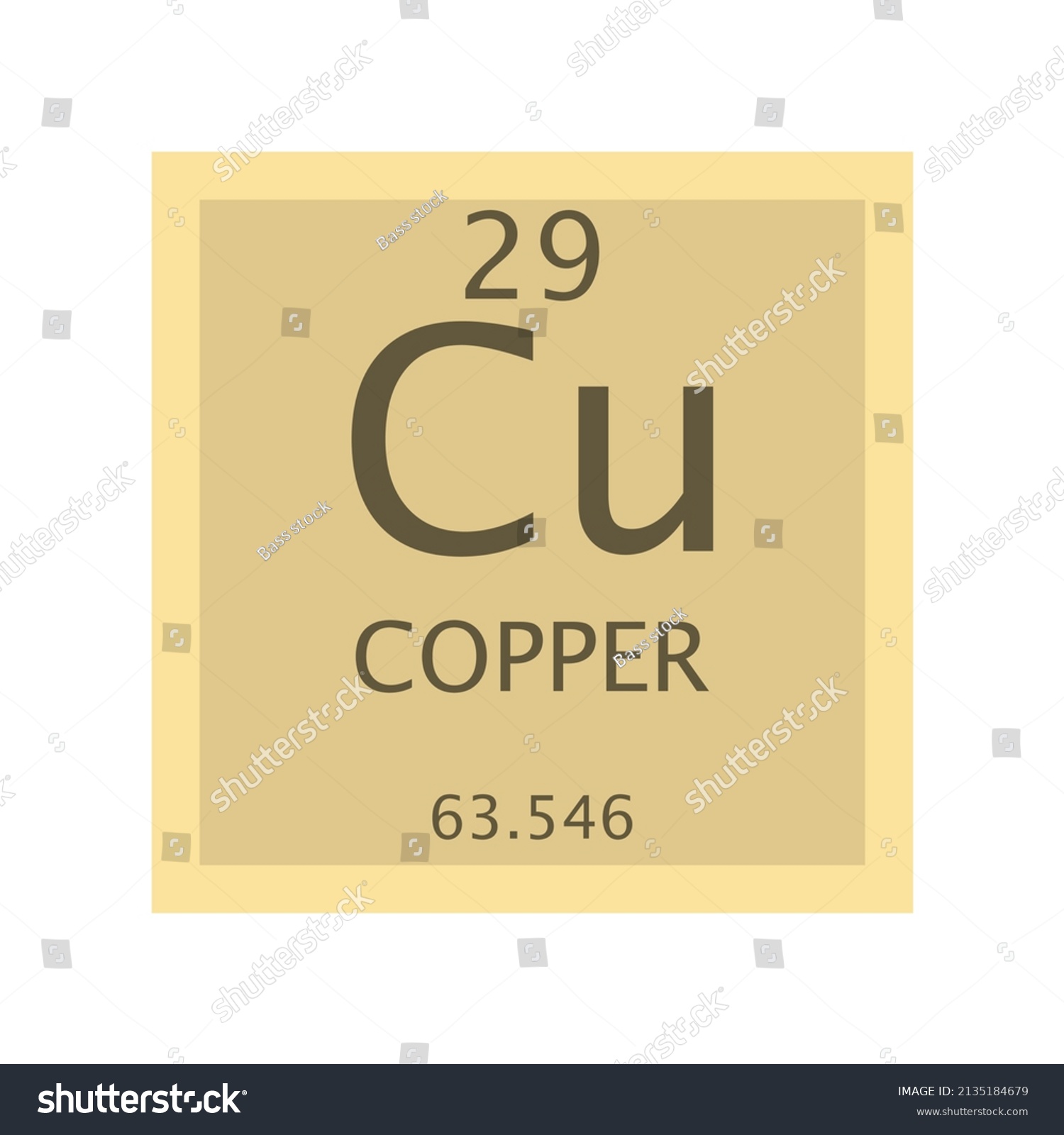 Cu Copper Transition Metal Chemical Element Stock Vector Royalty Free