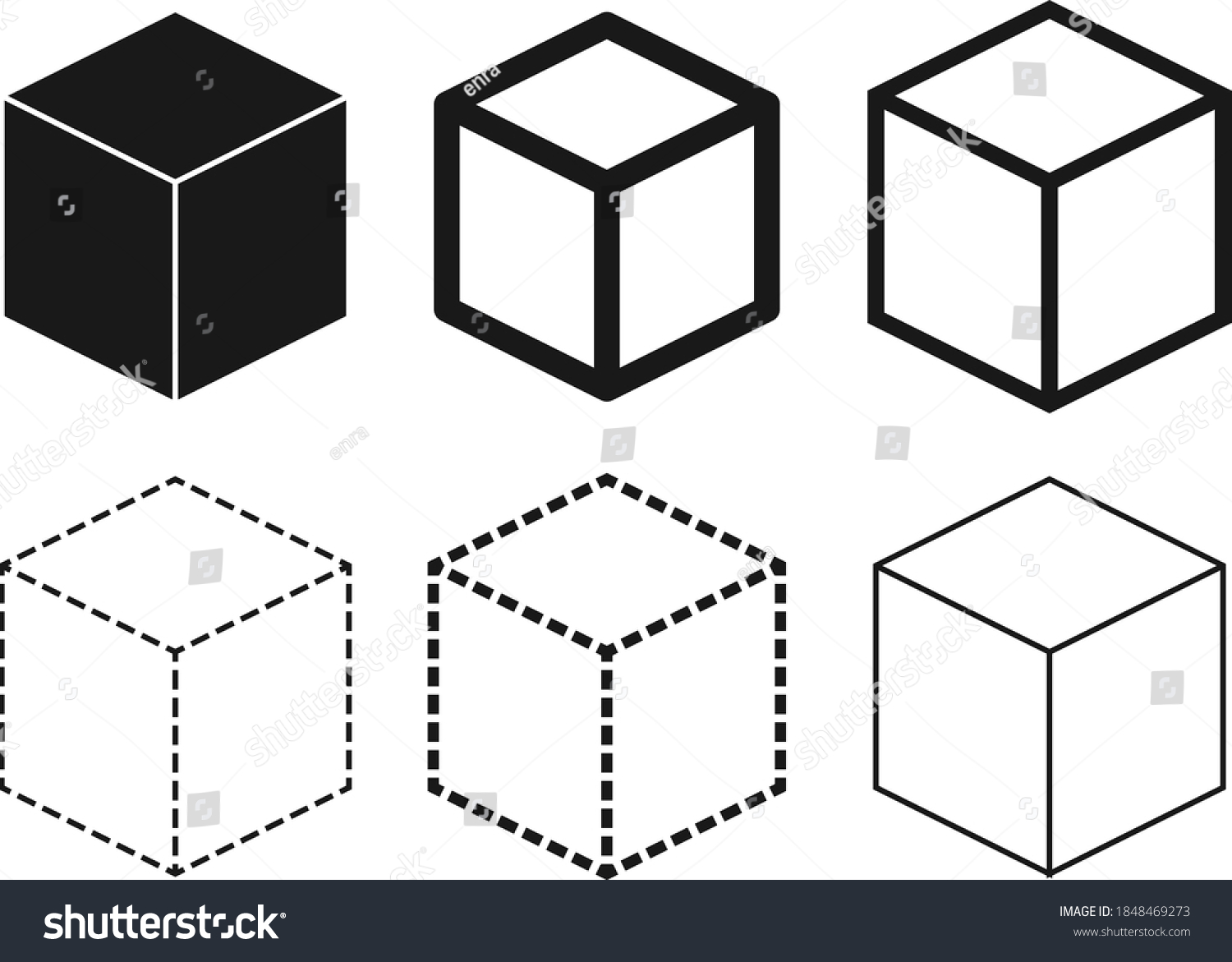 Cube Icon Set Vector Stock Vector Royalty Free