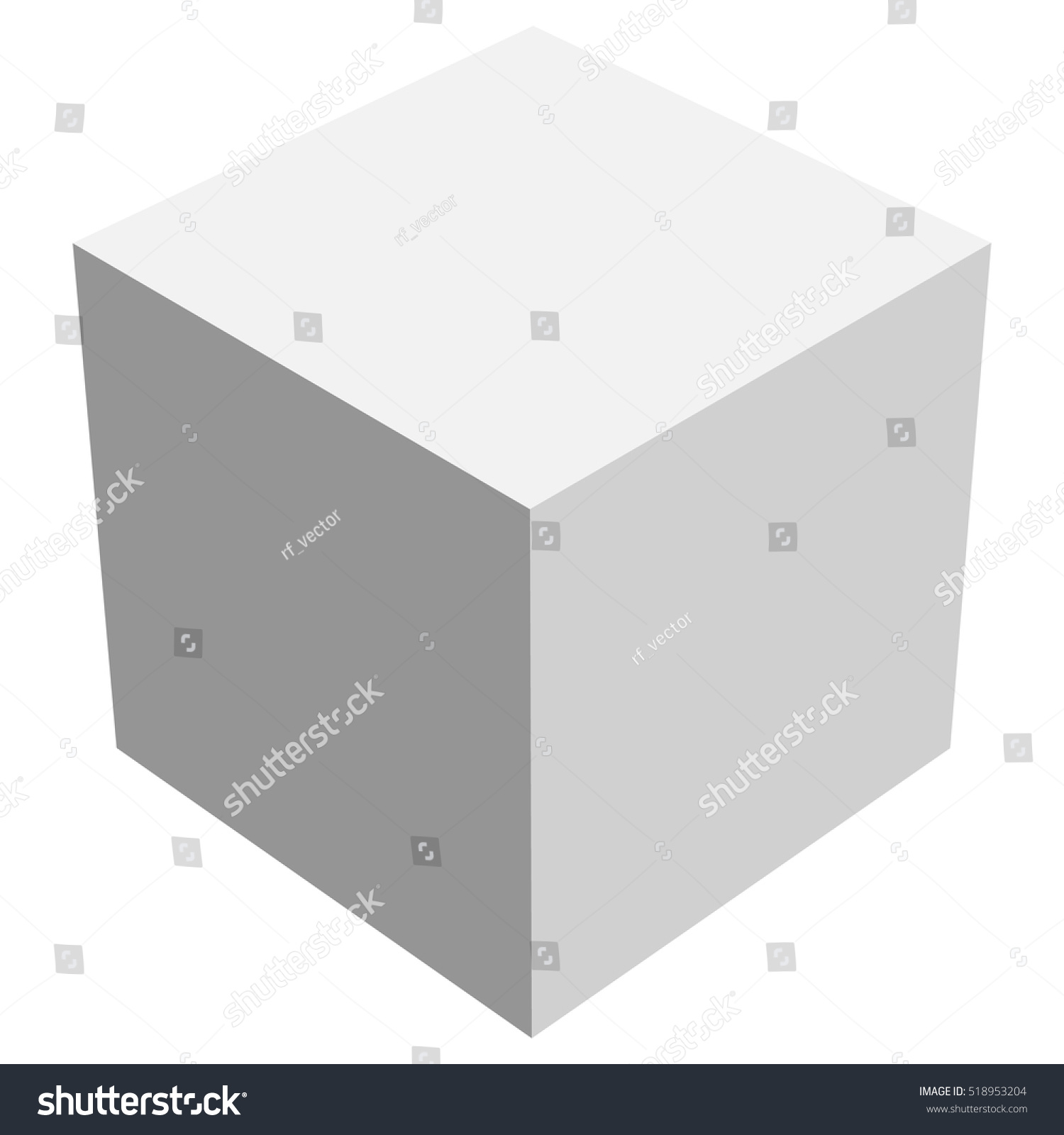 Cube Icon With Perspective - 3d Model Of A Cube Stock Vector 518953204 