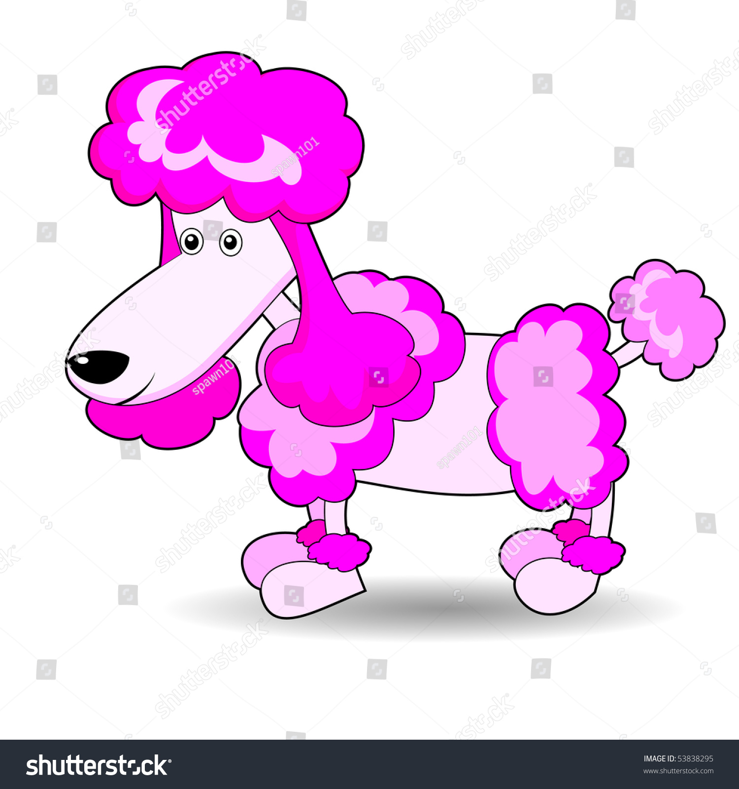 Cute Adorable Looking Poodle Stock Vector Illustration 53838295