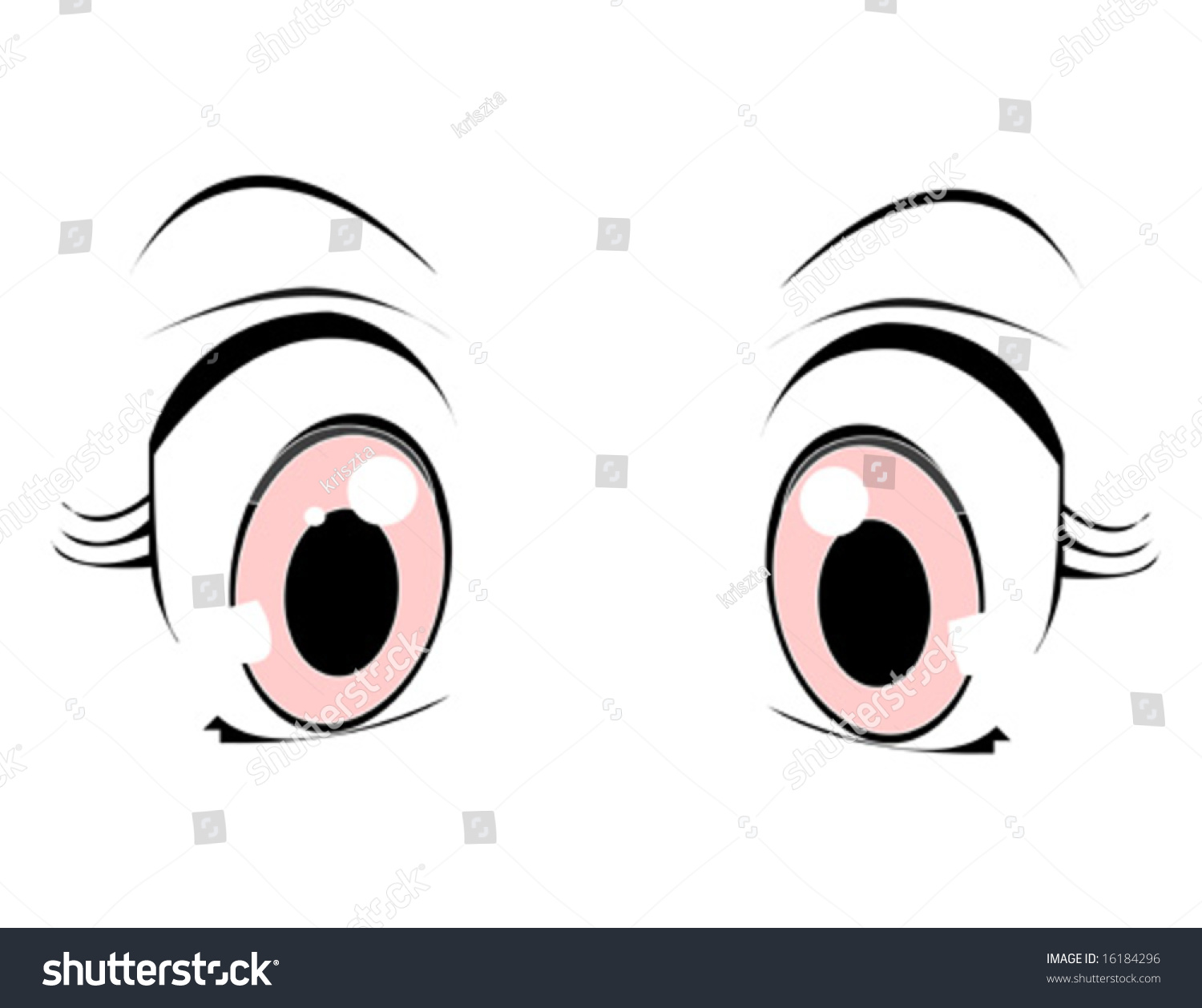 Cute Anime Girl Eyes Stock Vector 16184296 - Shutterstock