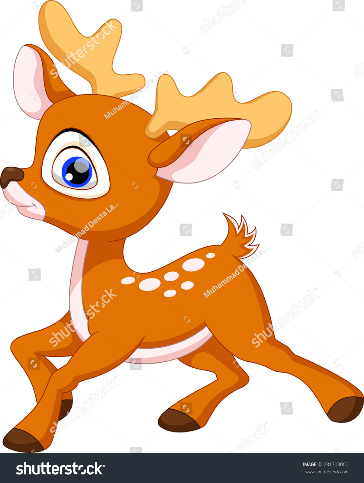 Cute Baby Deer Cartoon Stock Vector Illustration 231703000 Shutterstock