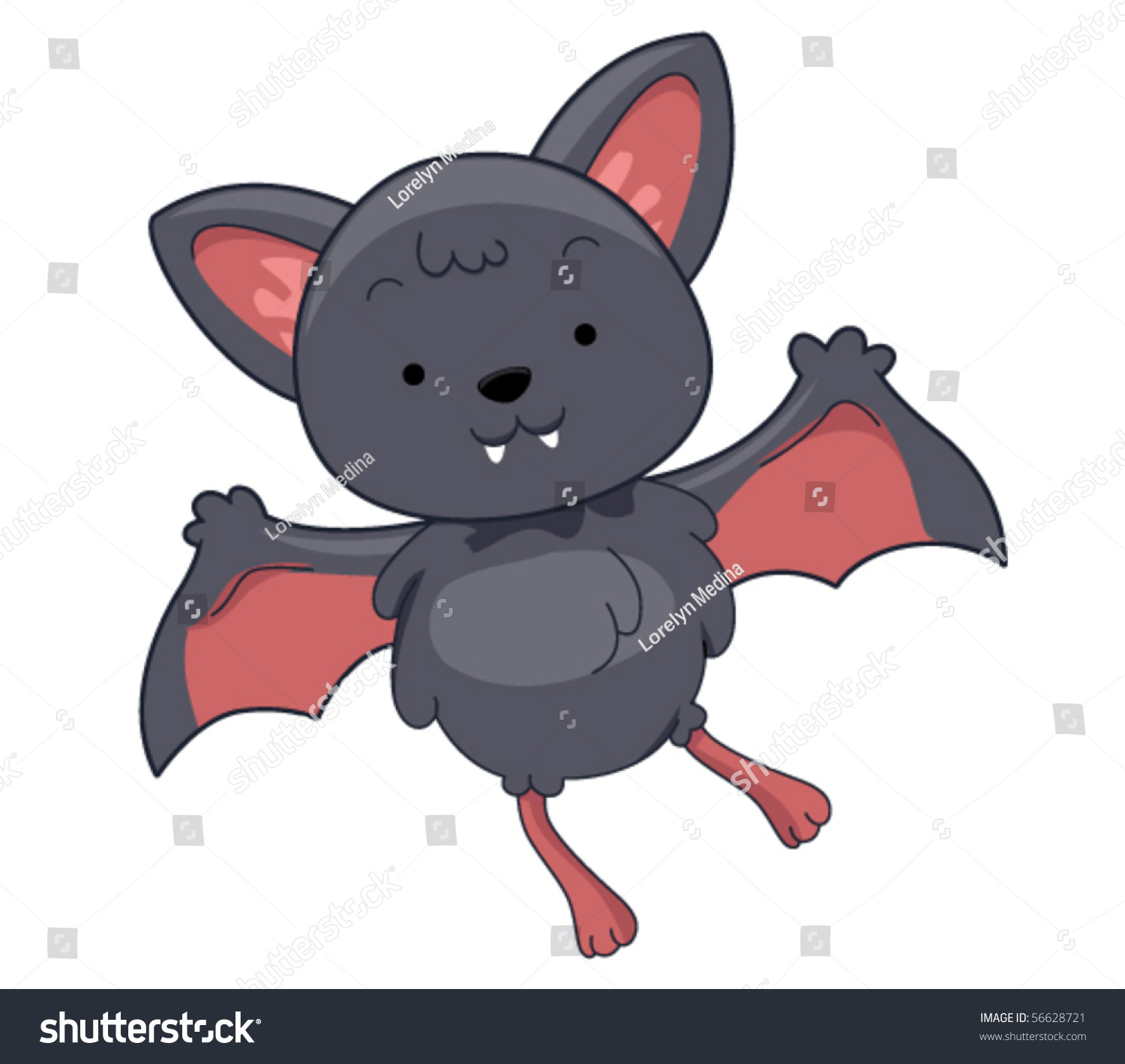 Cute Bat Vector Stock Vector 56628721 - Shutterstock