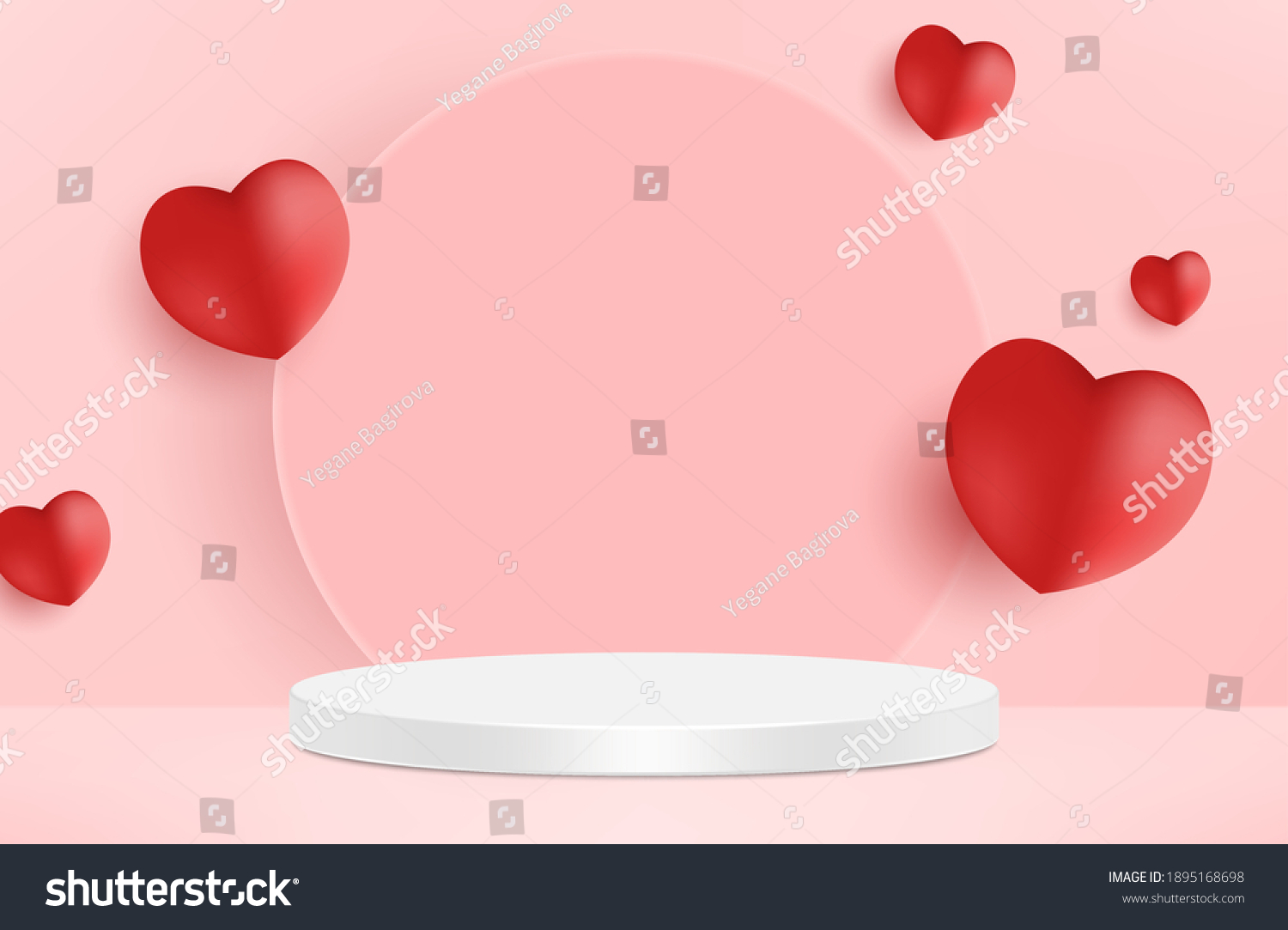 Cute Beautiful Pink Realistic Heart Shaped Stock Vector Royalty Free