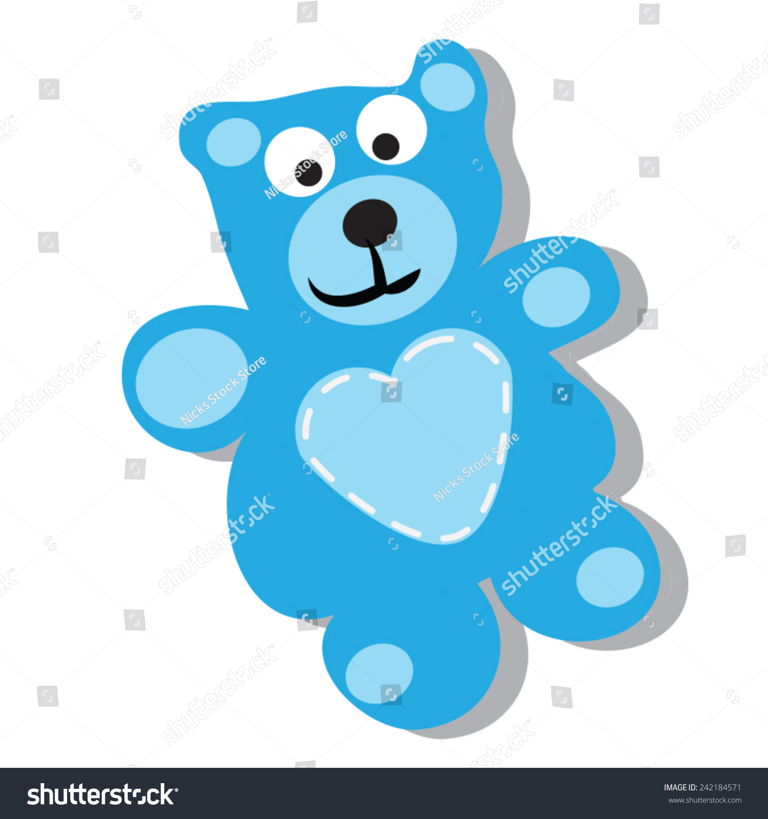 blue teddy cartoon