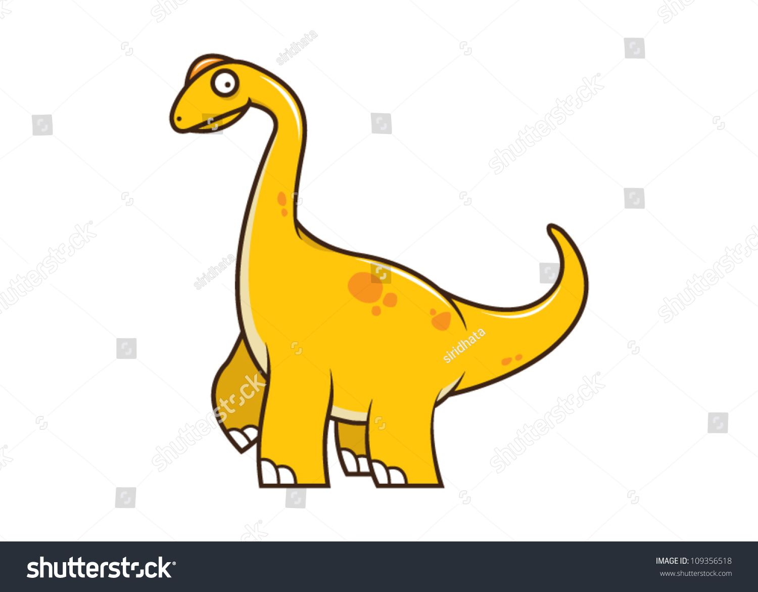 Cute Brachiosaurus Vector - 109356518 : Shutterstock