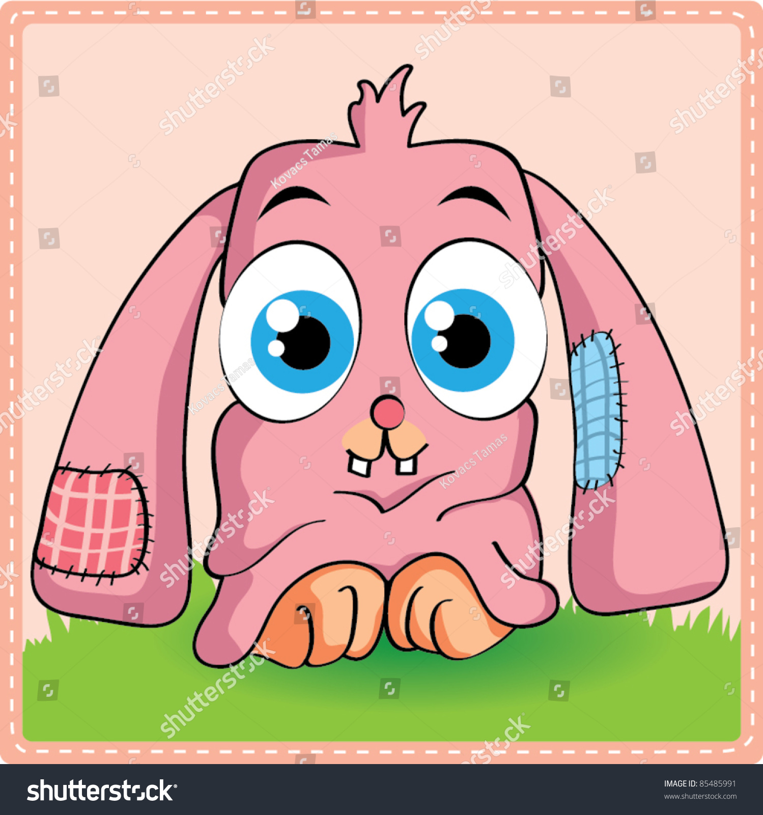 Cute Bunny Cartoon Character Stock Vector Illustration 85485991