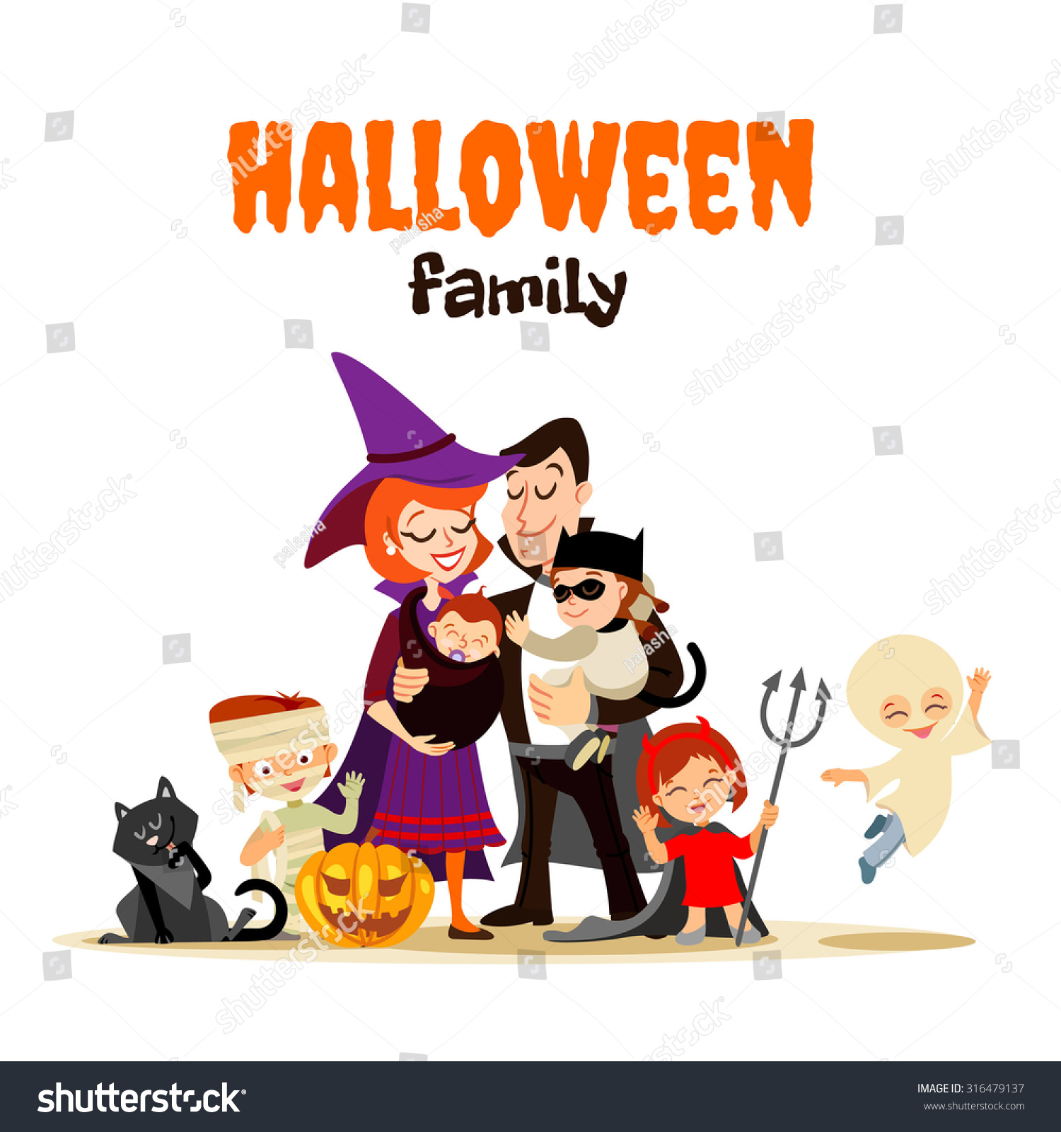 Family friendly halloween costumes As a non-scary Halloween party reminder, include a note in your party invitation that requests guests don't show up in scary costumes. You don't want to go to the trouble of planning the perfect kid-friendly Halloween party only to have a dozen kids show up as bloodied zombies with bulging eyeballs.