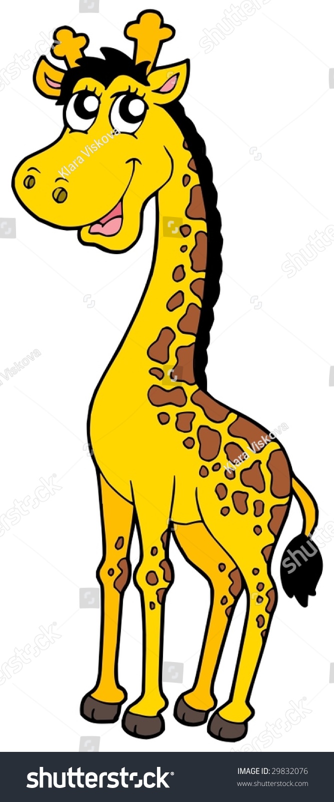 Cute Cartoon Giraffe - Vector Illustration. - 29832076 : Shutterstock