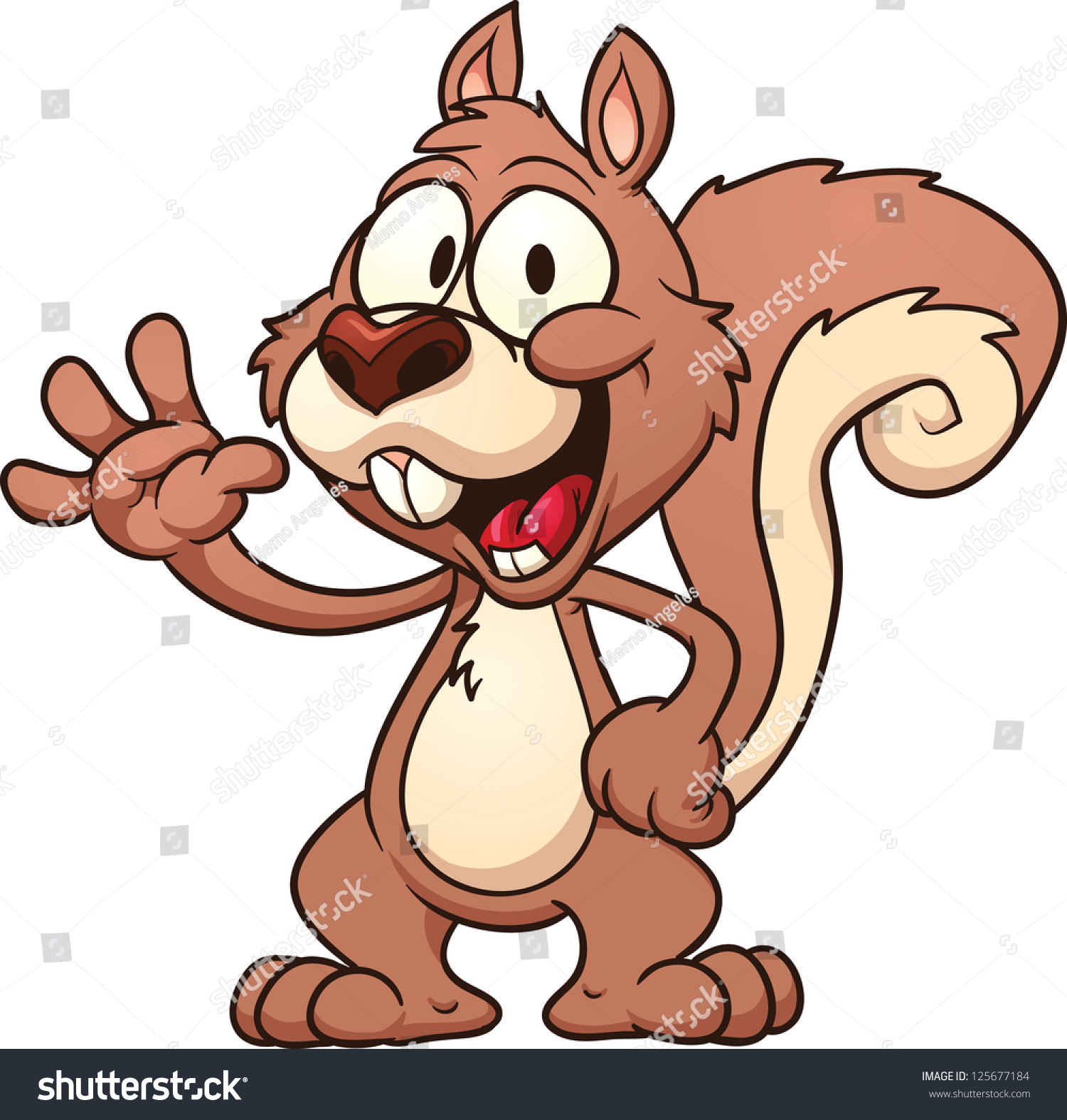 Cute Cartoon Squirrel Vector Clip Art Stock Vector 125677184 Shutterstock