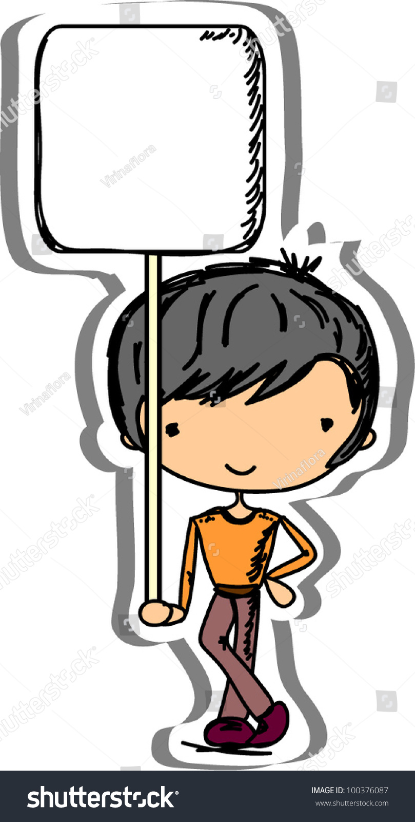 Cute Child Hold Frame, Vector   100376087 : Shutterstock