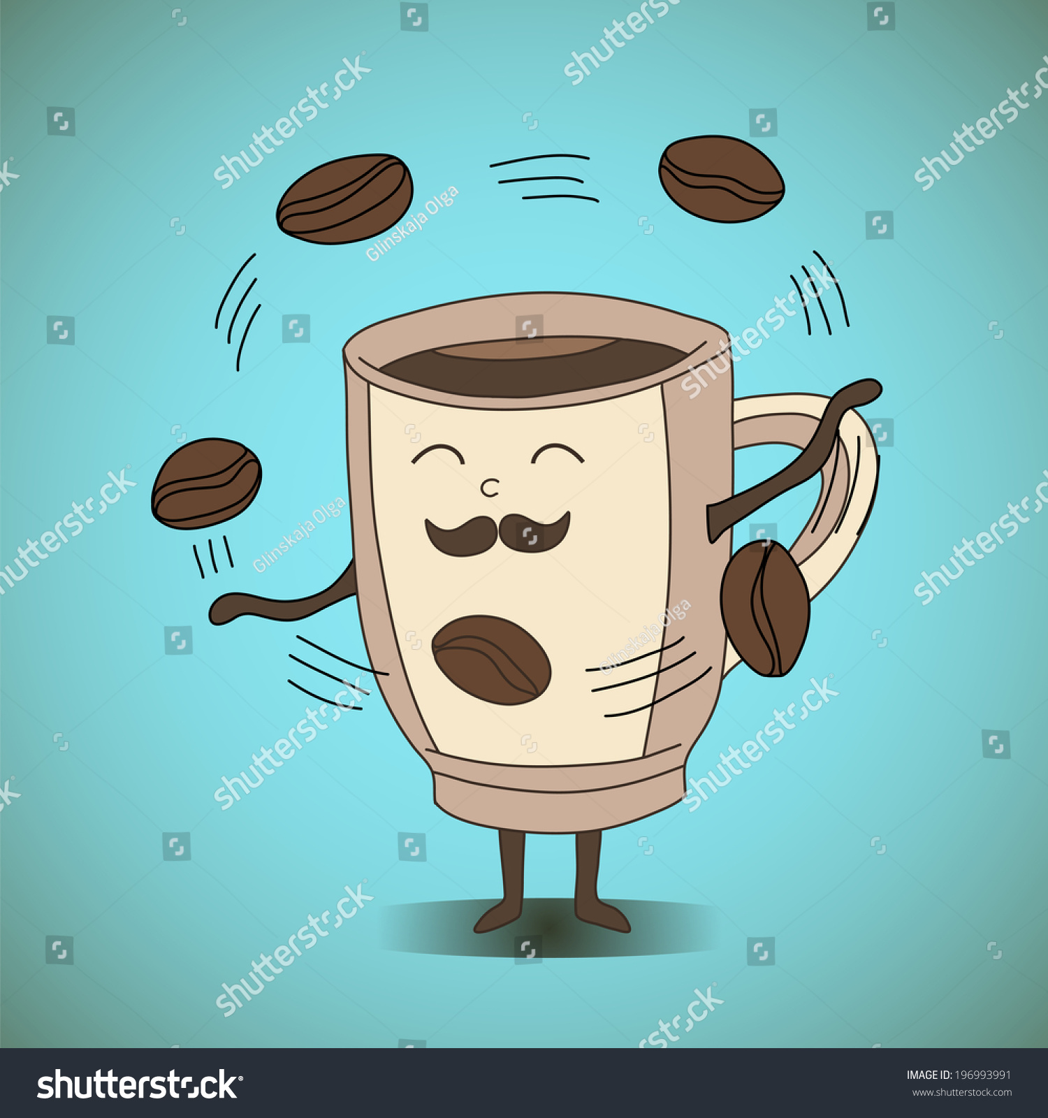 Cute Cup Juggler Made Vector Vector De Stock Libre De Regal As