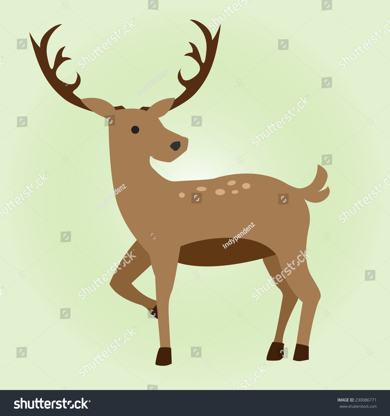 Cute Deer Cartoon Stock Vector Royalty Free 230086771 Shutterstock