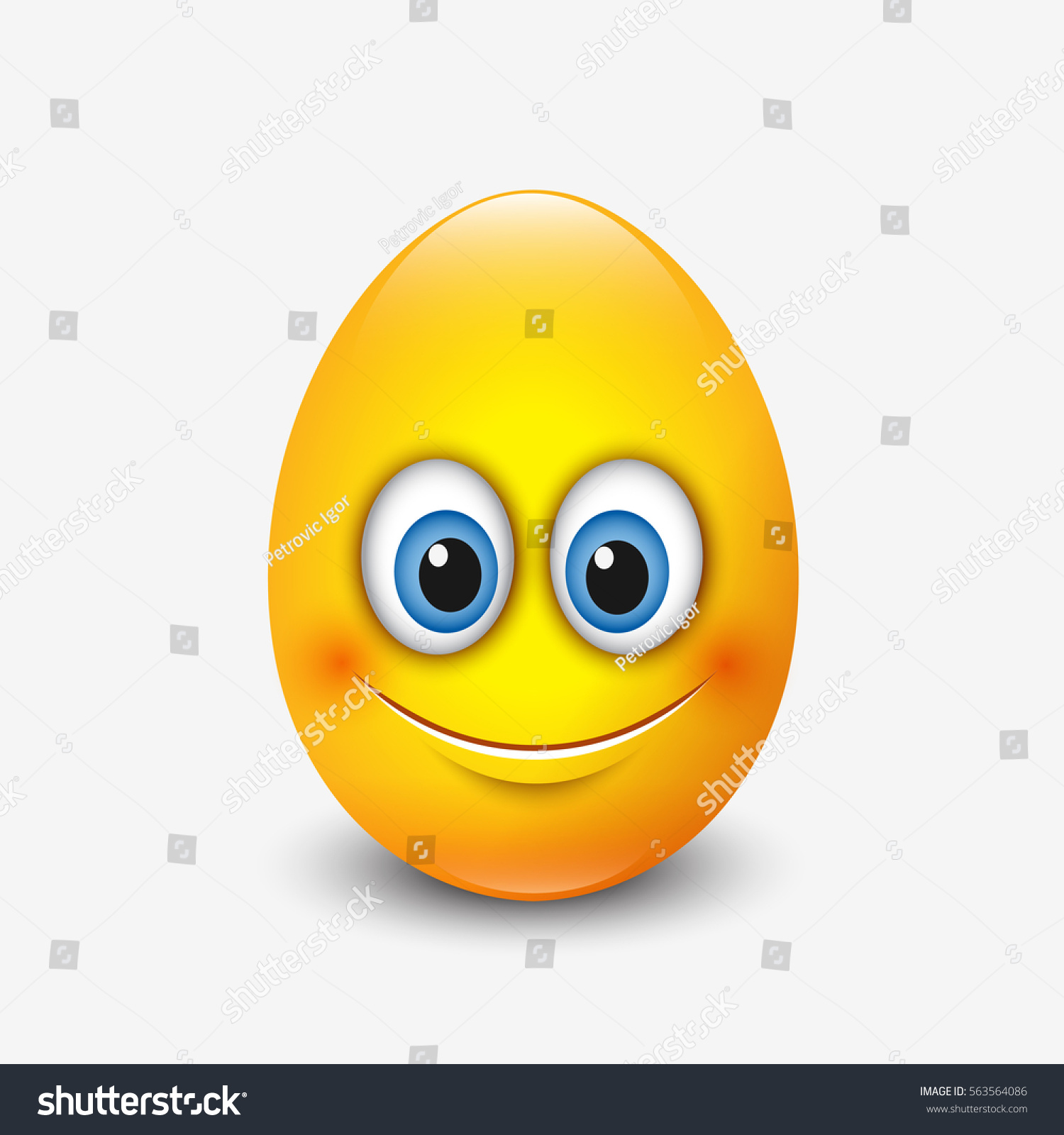 Cute Easter Emoticon Emoji Egg Vector Stock Vektor Royaltyfri