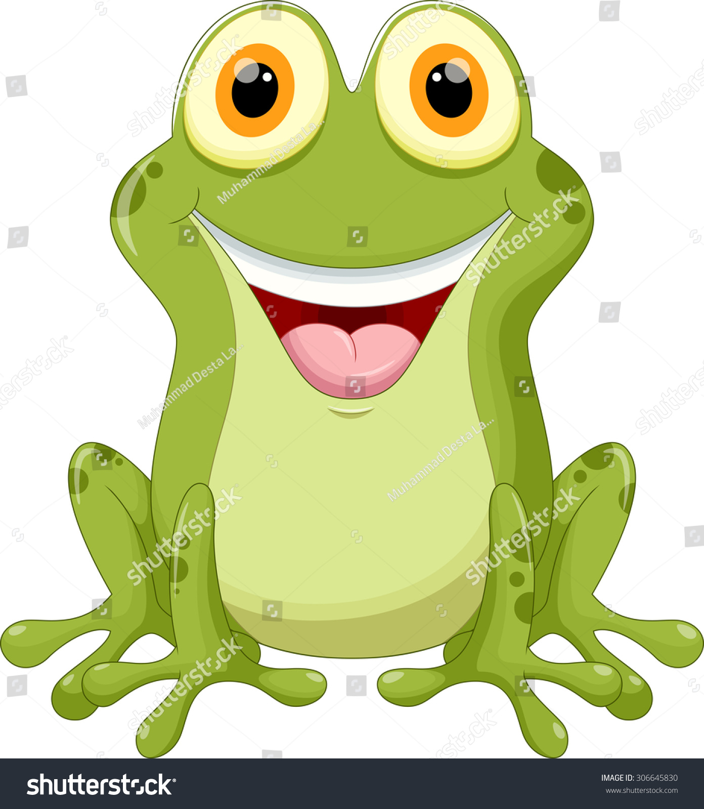 Cute Frog Cartoon Stock Vector Illustration 306645830 : Shutterstock