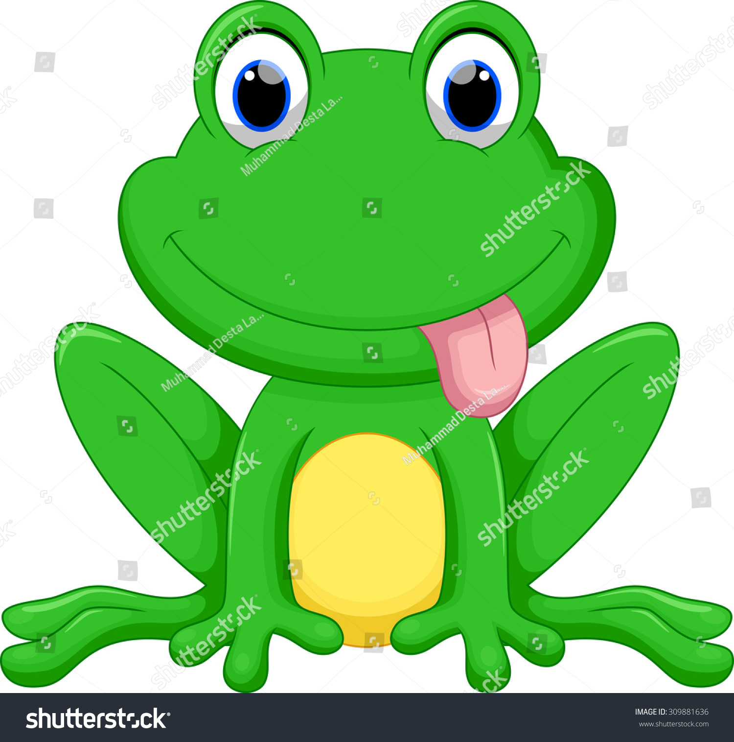 Cute Frog Cartoon Stock Vector Illustration 309881636 : Shutterstock