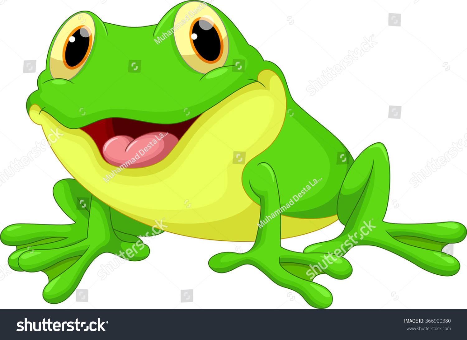 Cute Frog Cartoon Stock Vector Illustration 366900380 : Shutterstock
