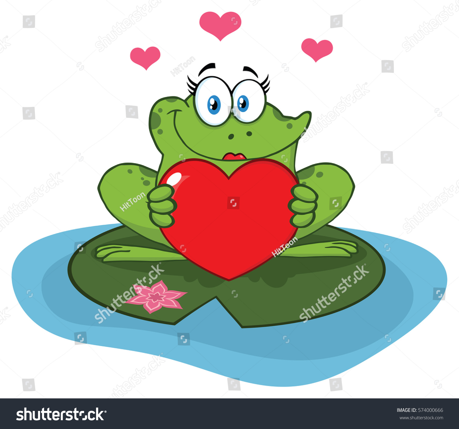 Cute Frog Female Cartoon Mascot Character Stock Vector Royalty Free