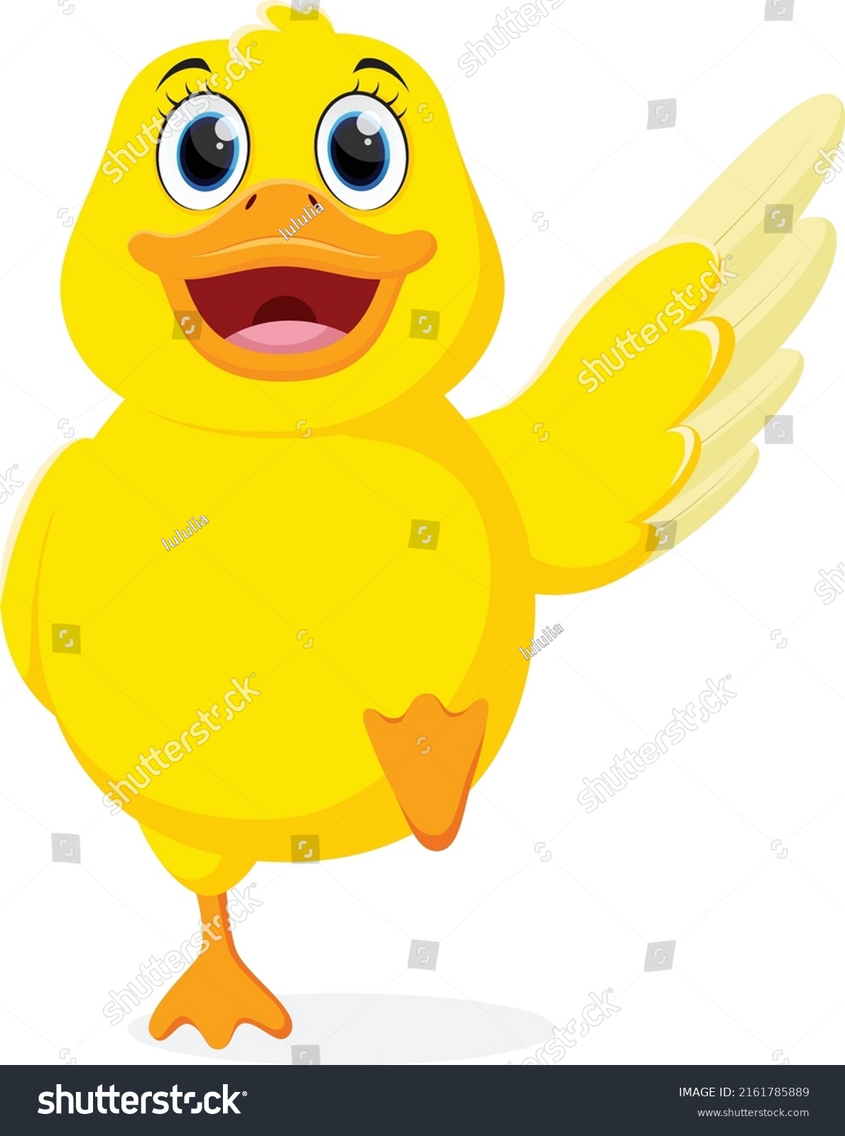 Cute Happy Duck Cartoon Isolated On Stock Vector Royalty Free