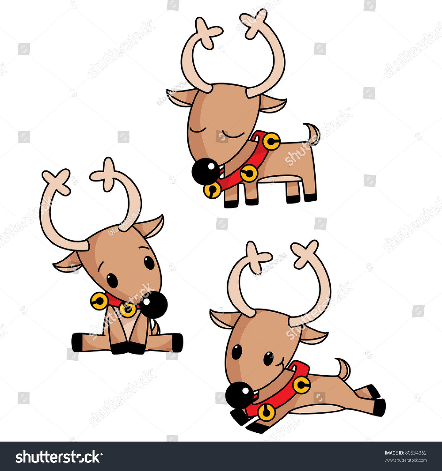 Cute Little Reindeer Stock Vector Illustration 80534362 : Shutterstock