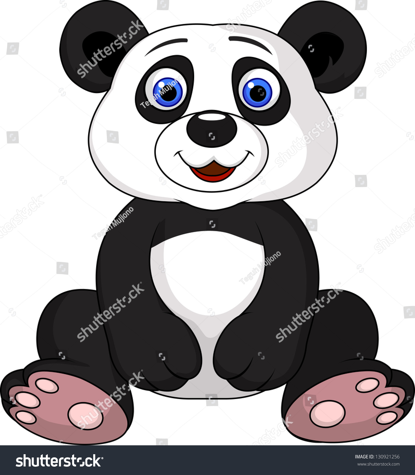 Cute Panda Cartoon Stock Vector Illustration 130921256 : Shutterstock