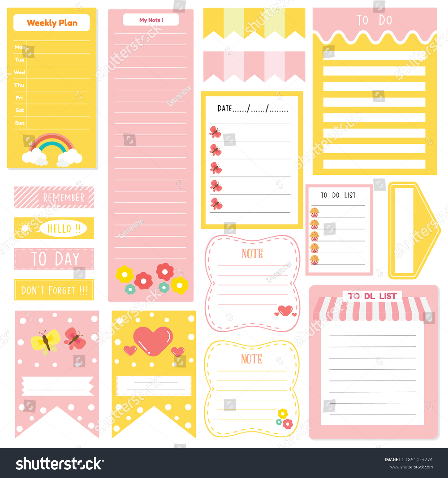 Cute Paper Note Printable Do List Stock Vector Royalty Free