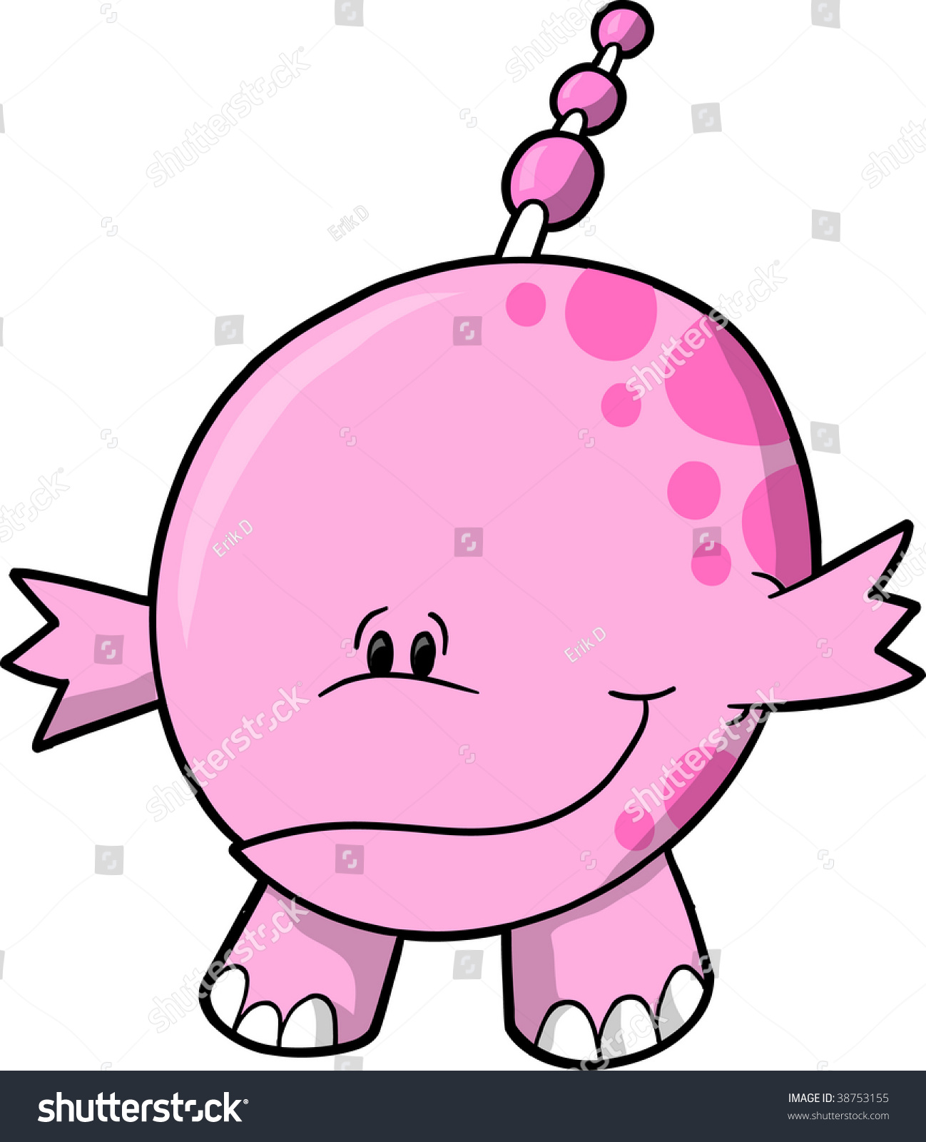 Cute Pink Monster Vector Illustration 38753155 Shutterstock 