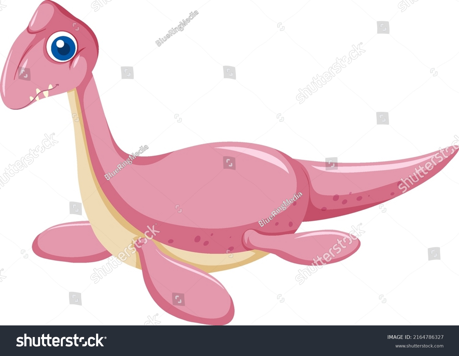 Cute Plesiosaurus Dinosaur Cartoon Illustration Stock Vector Royalty