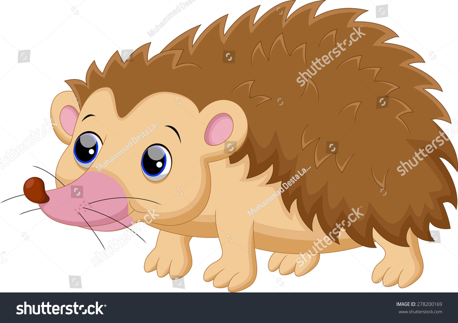Cute Porcupine Cartoon Stock Vector Illustration 278200169 : Shutterstock