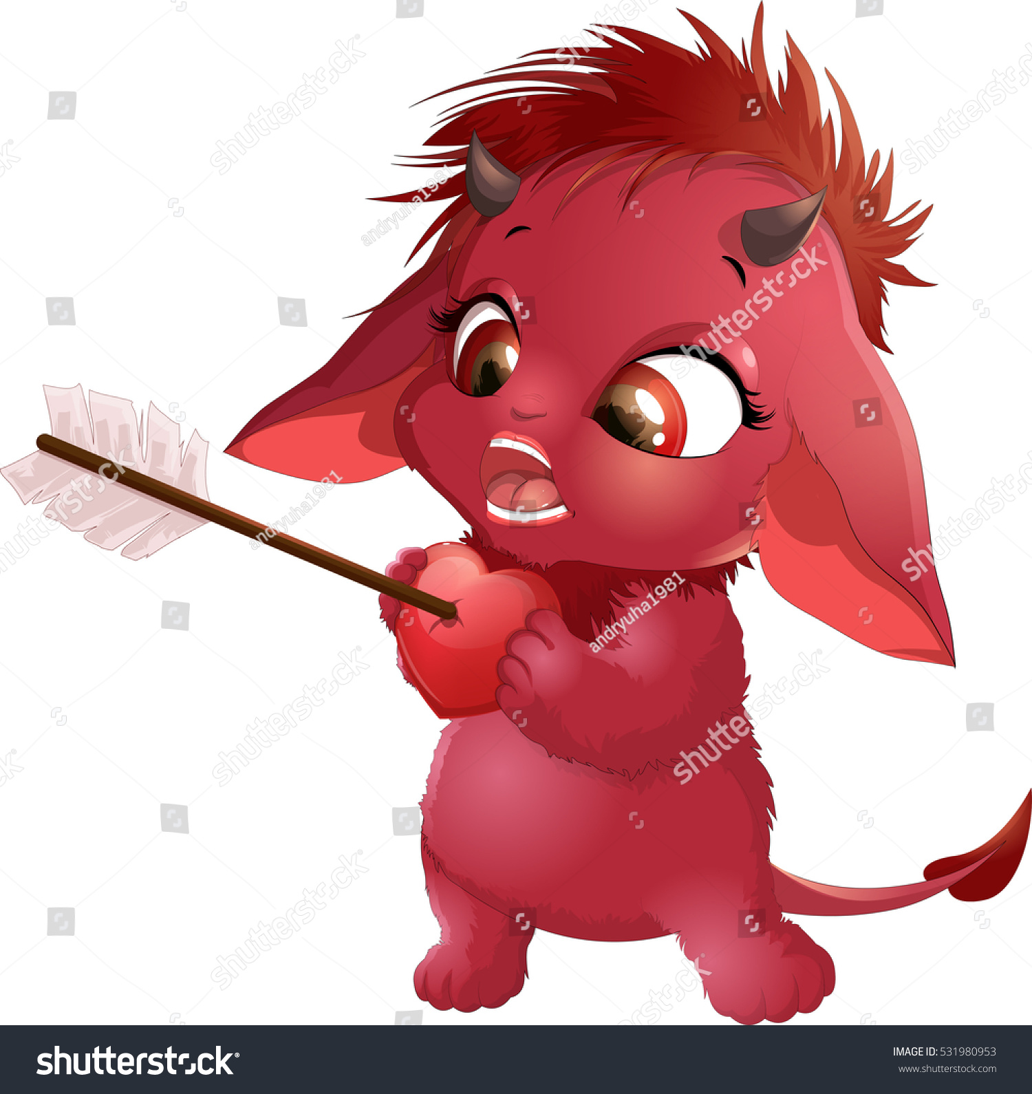 Cute Red Devil Stock Vector 531980953 Shutterstock