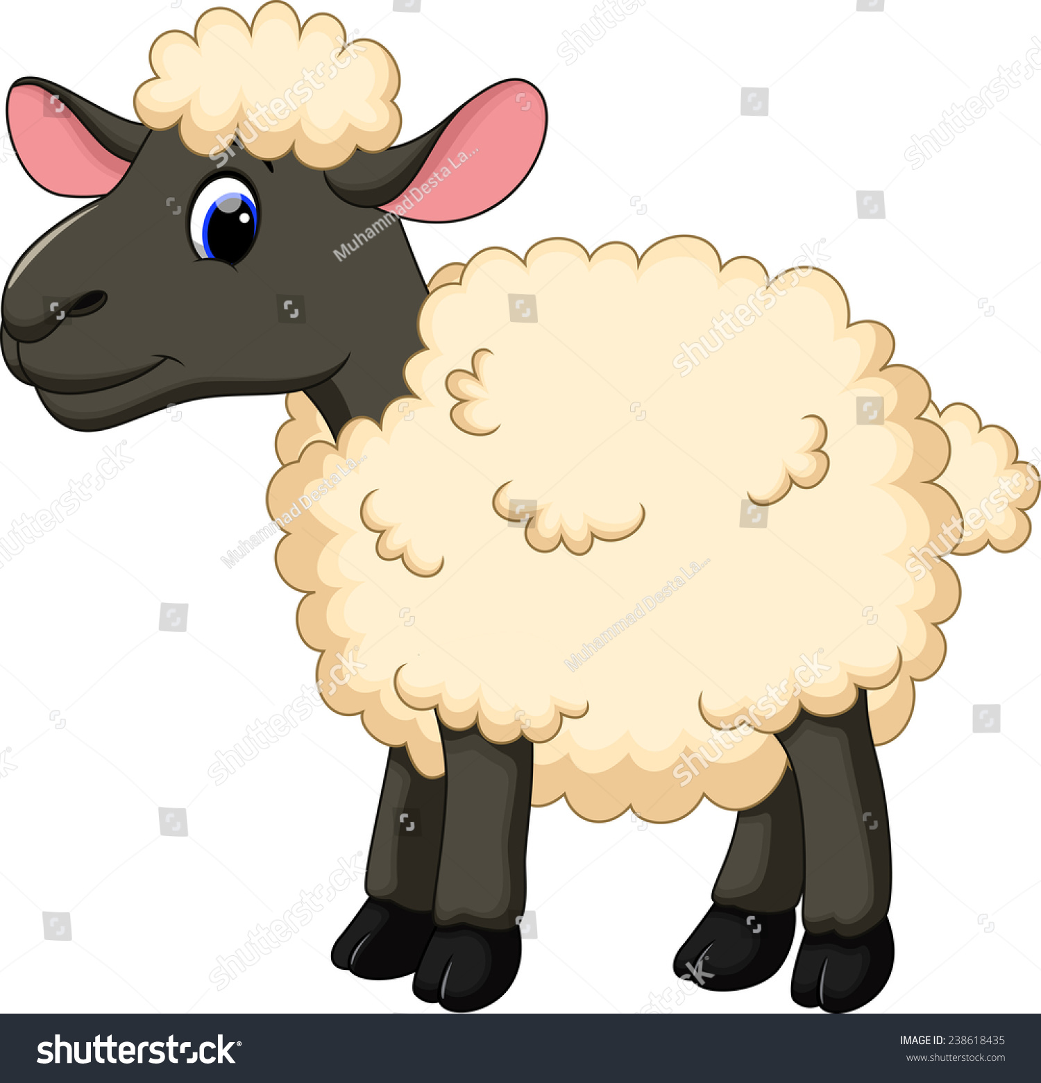 Cute Sheep Cartoon Stock Vector Illustration 238618435 : Shutterstock