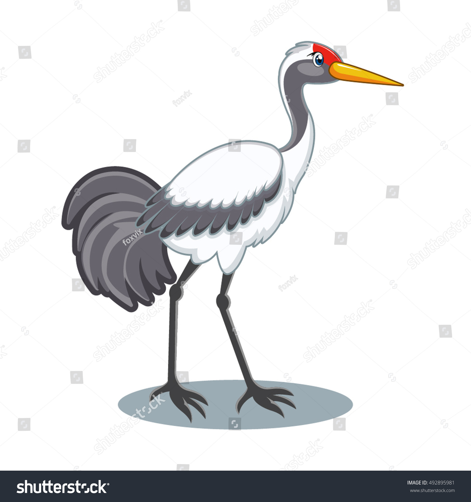 Cute Stork Cartoon Stock Vector Royalty Free