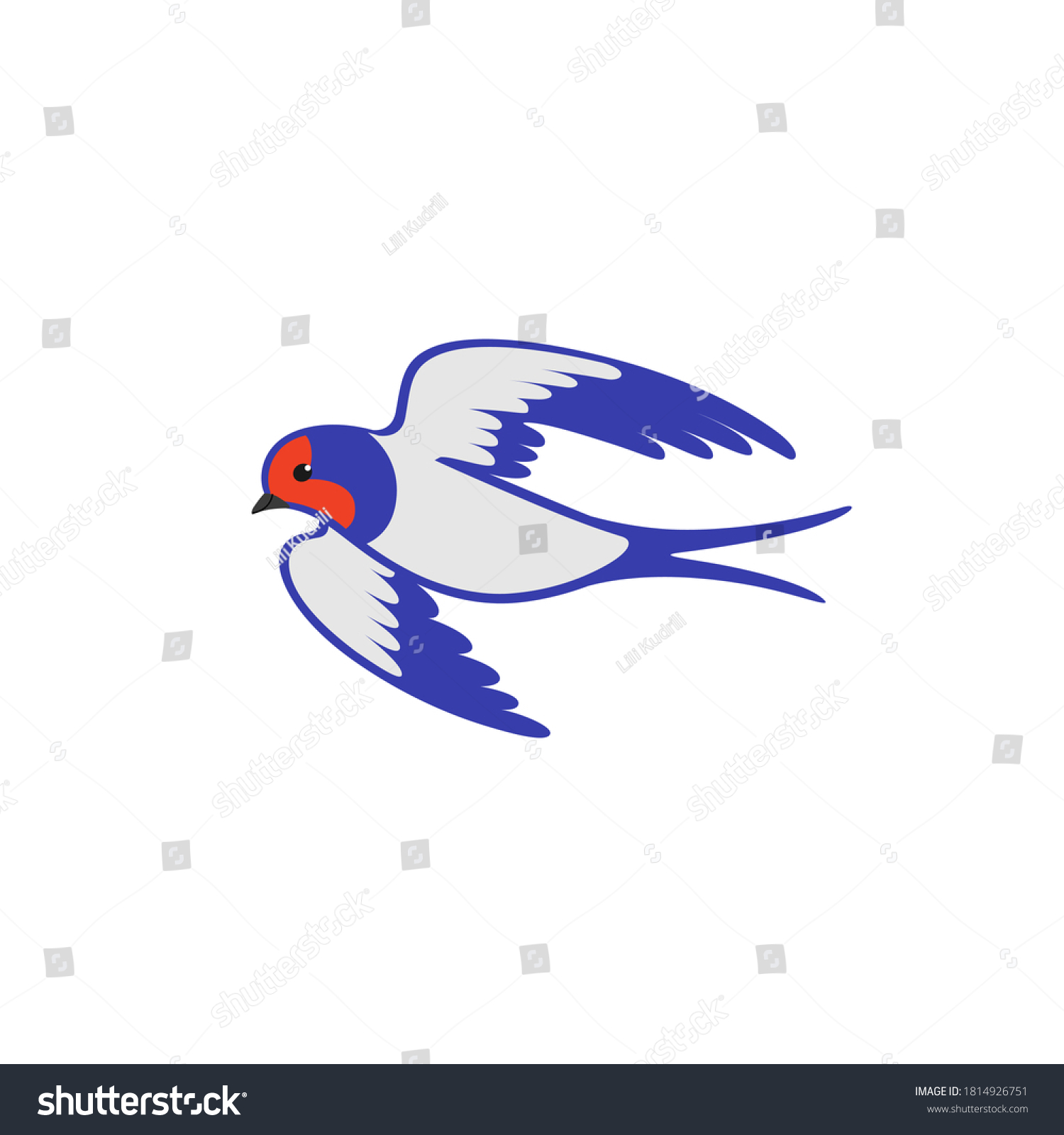 Cute Swallow Cartoon Bird Character Vector Stock Vector Royalty Free