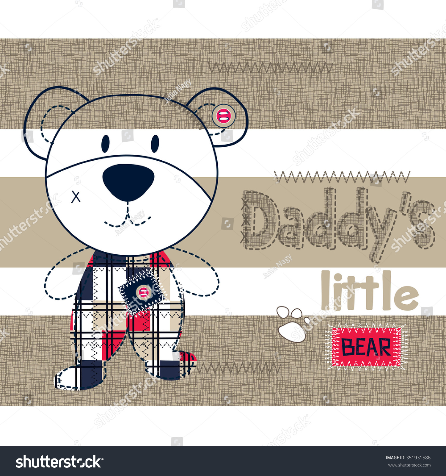 teddy bear with striped shirt