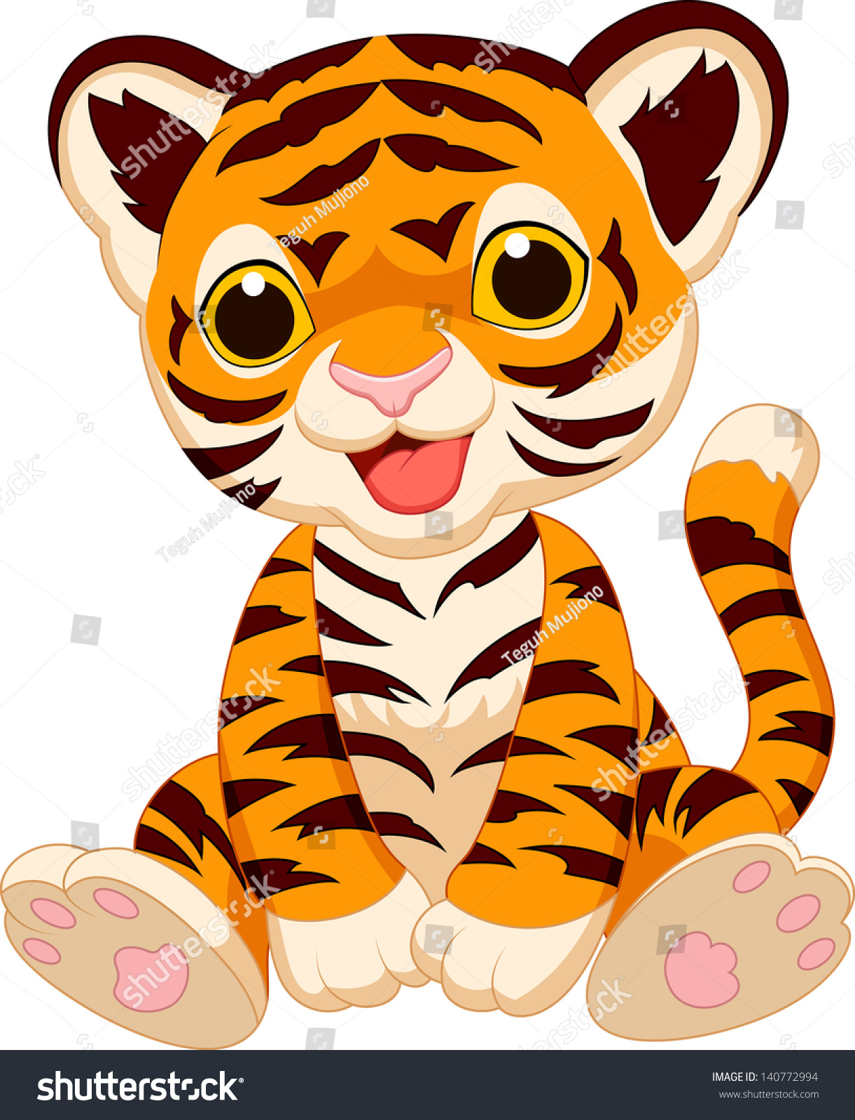 Cute Tiger Cartoon Stock Vector 140772994 : Shutterstock