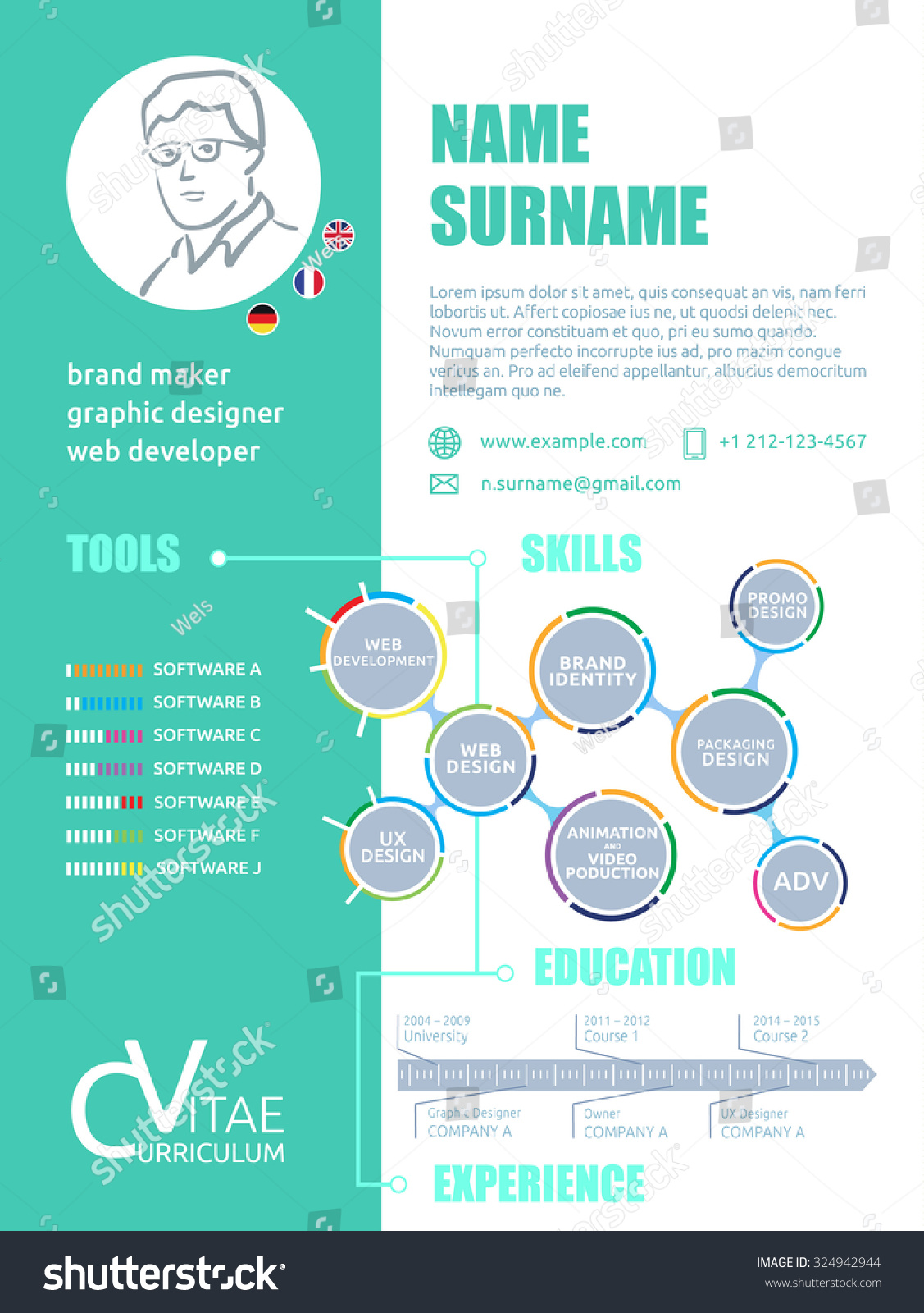 cv  brief resume cv template for graphic designer  modern