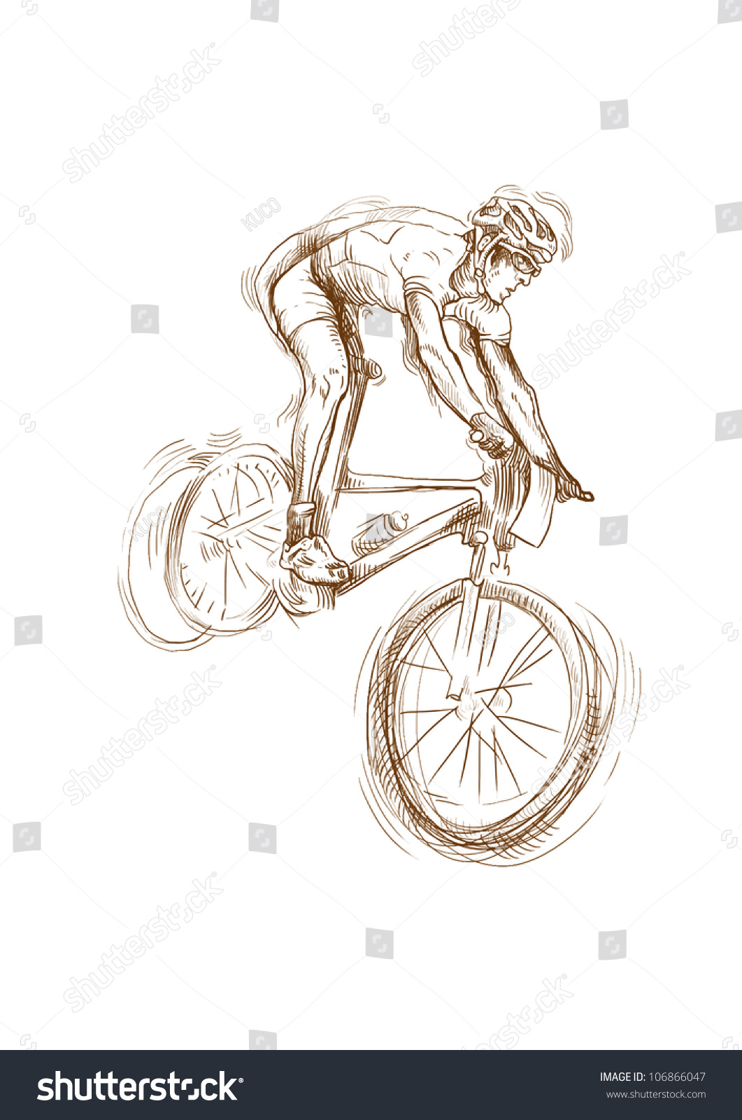 bike racer drawing