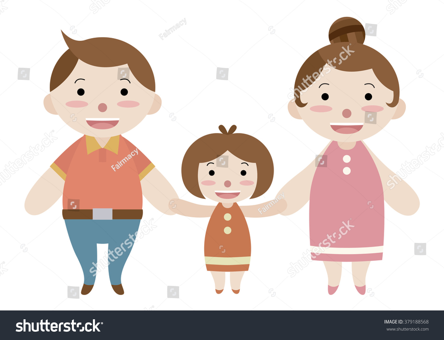 Dad Mom And Son Cartoon Vector - 379188568 : Shutterstock