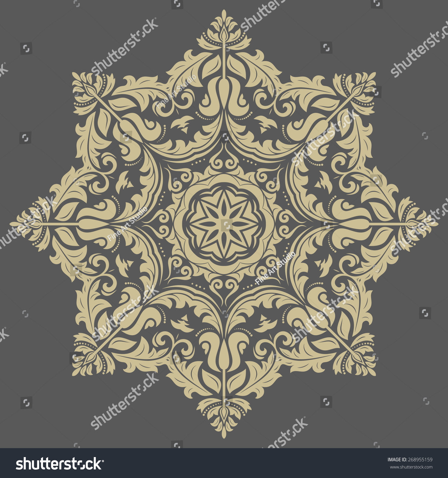 Damask Vector Floral Pattern Arabesque Oriental Stock Vector Royalty