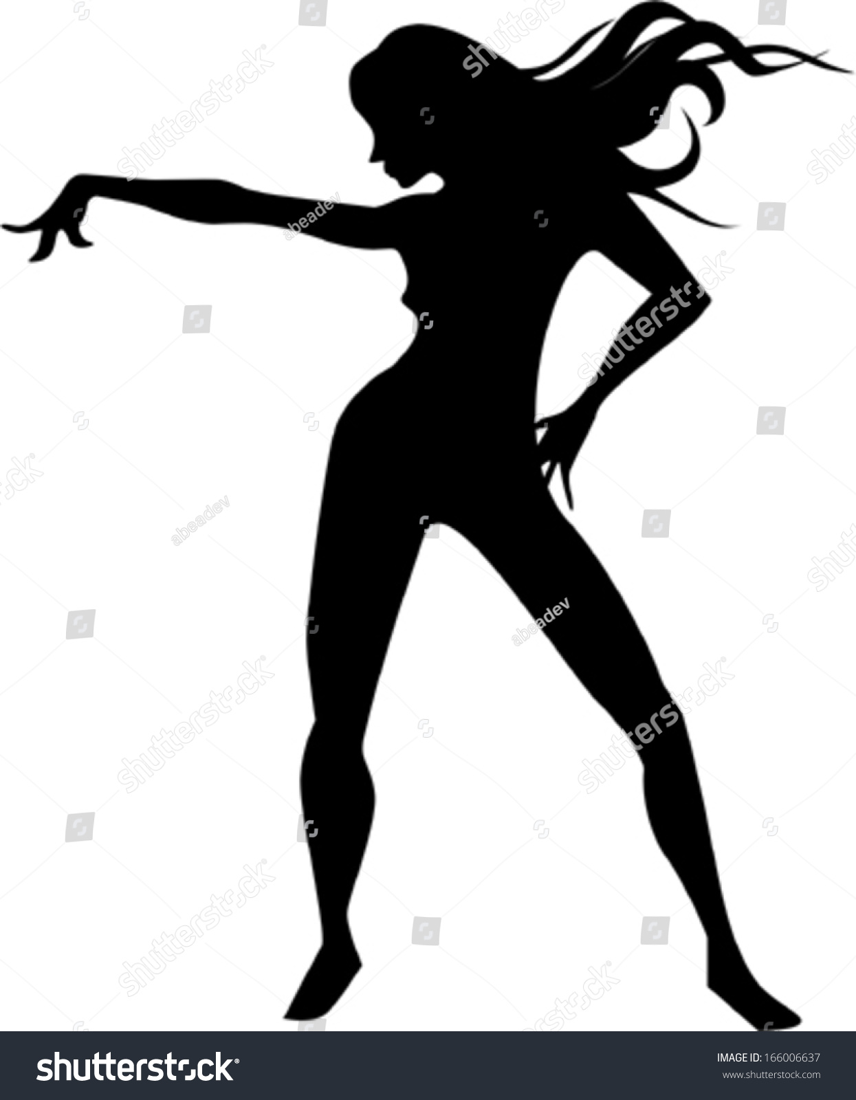 Dancing Girl Silhouette Stock Vector Illustration 166006637 Shutterstock 