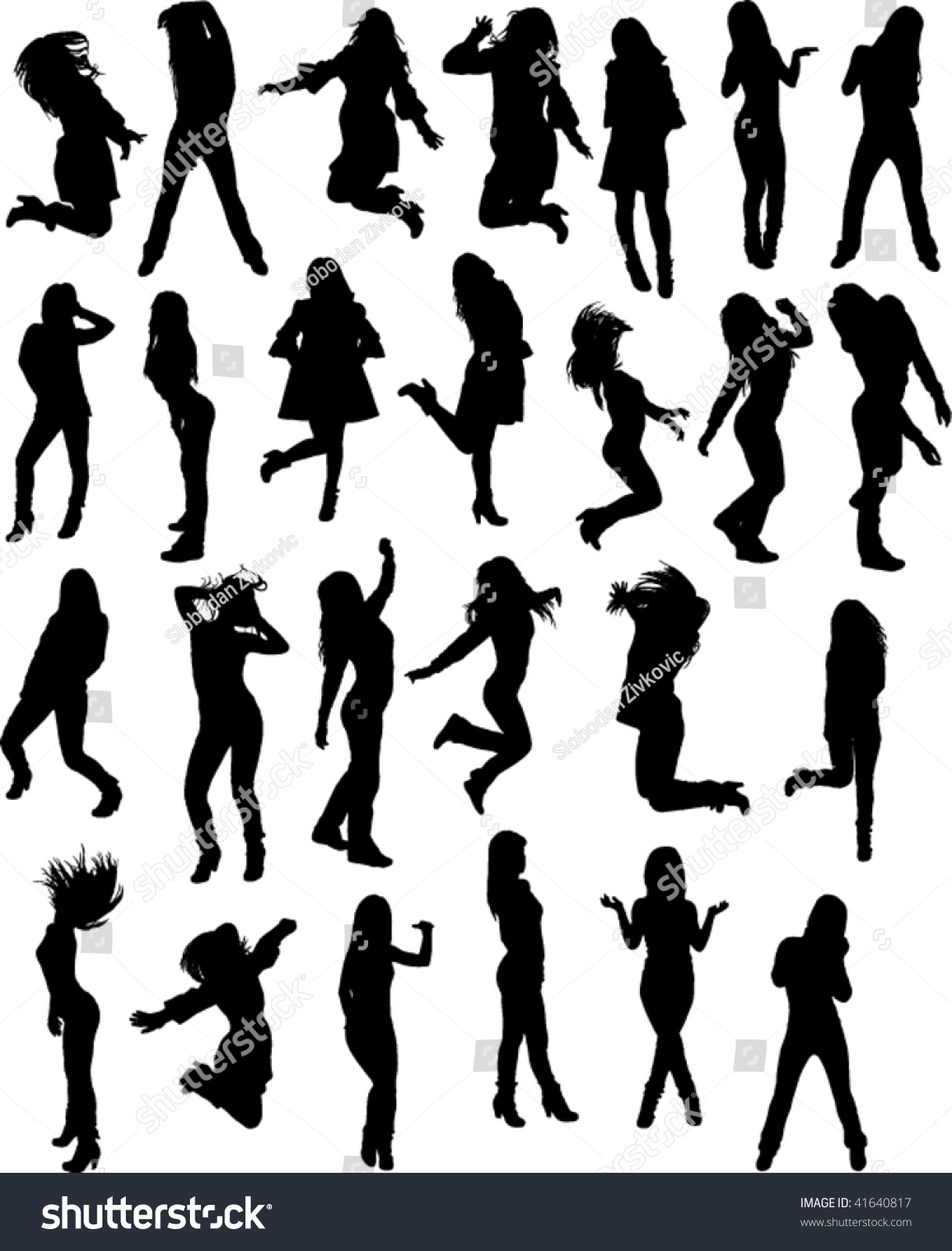 Dancing Girls Silhouette Vector File 41640817 Shutterstock