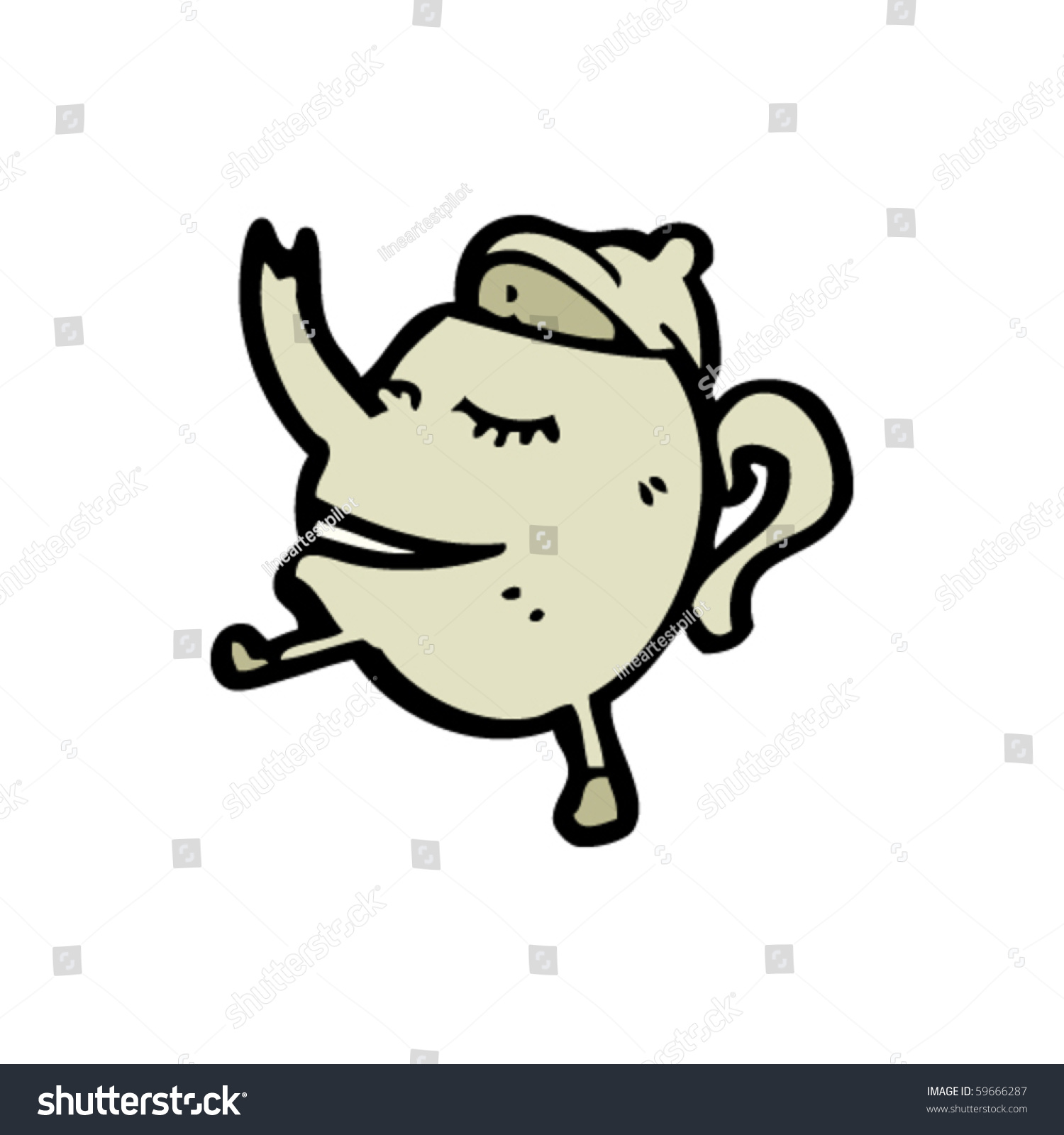 Dancing Happy Teapot Cartoon Stock Vector Illustration 59666287