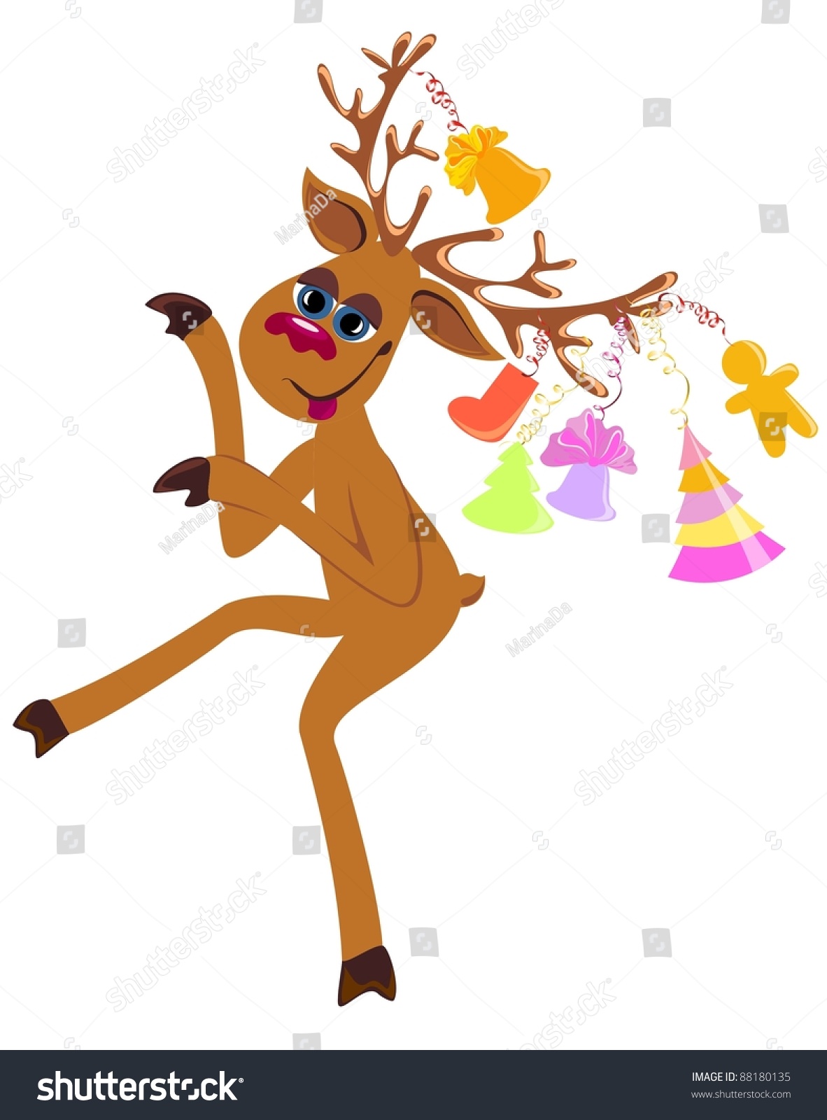 Dancing Reindeer Stock Vector Illustration Shutterstock